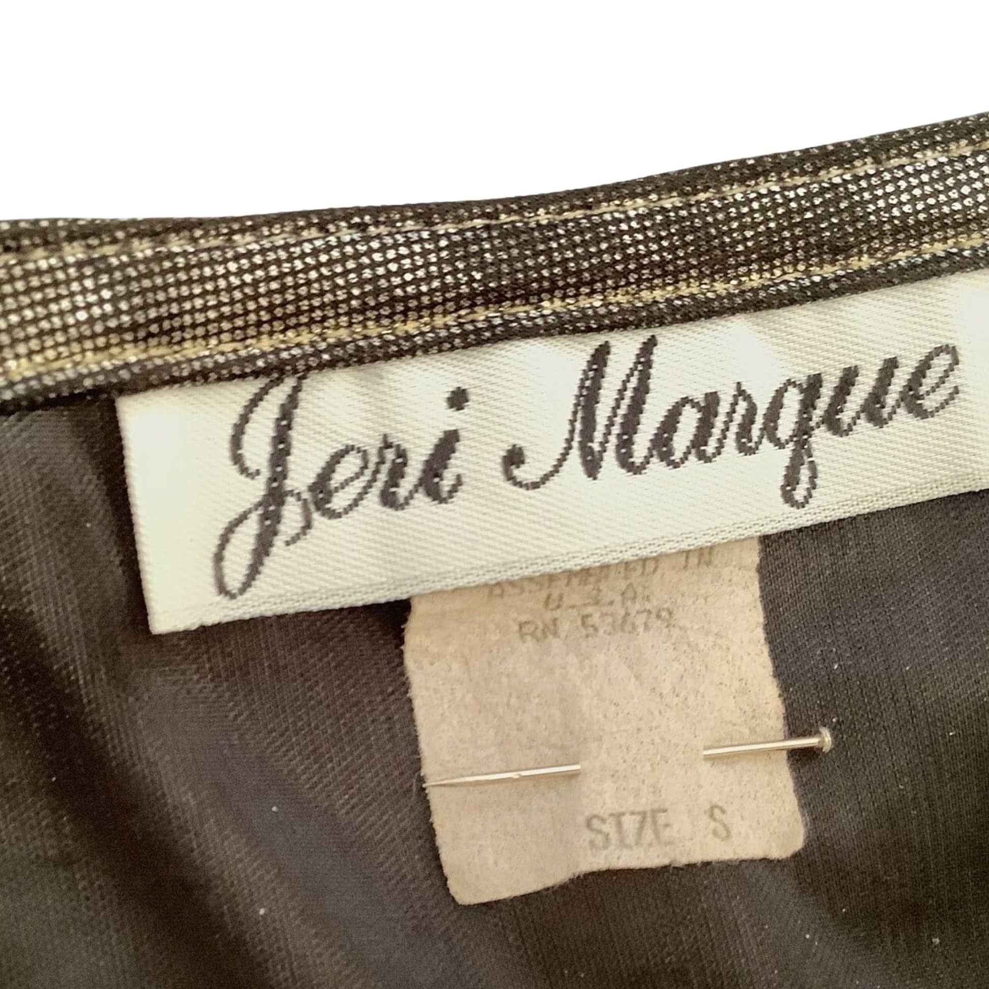 1980s Jeri Marque Metallic Liquid Silver Vintage Top