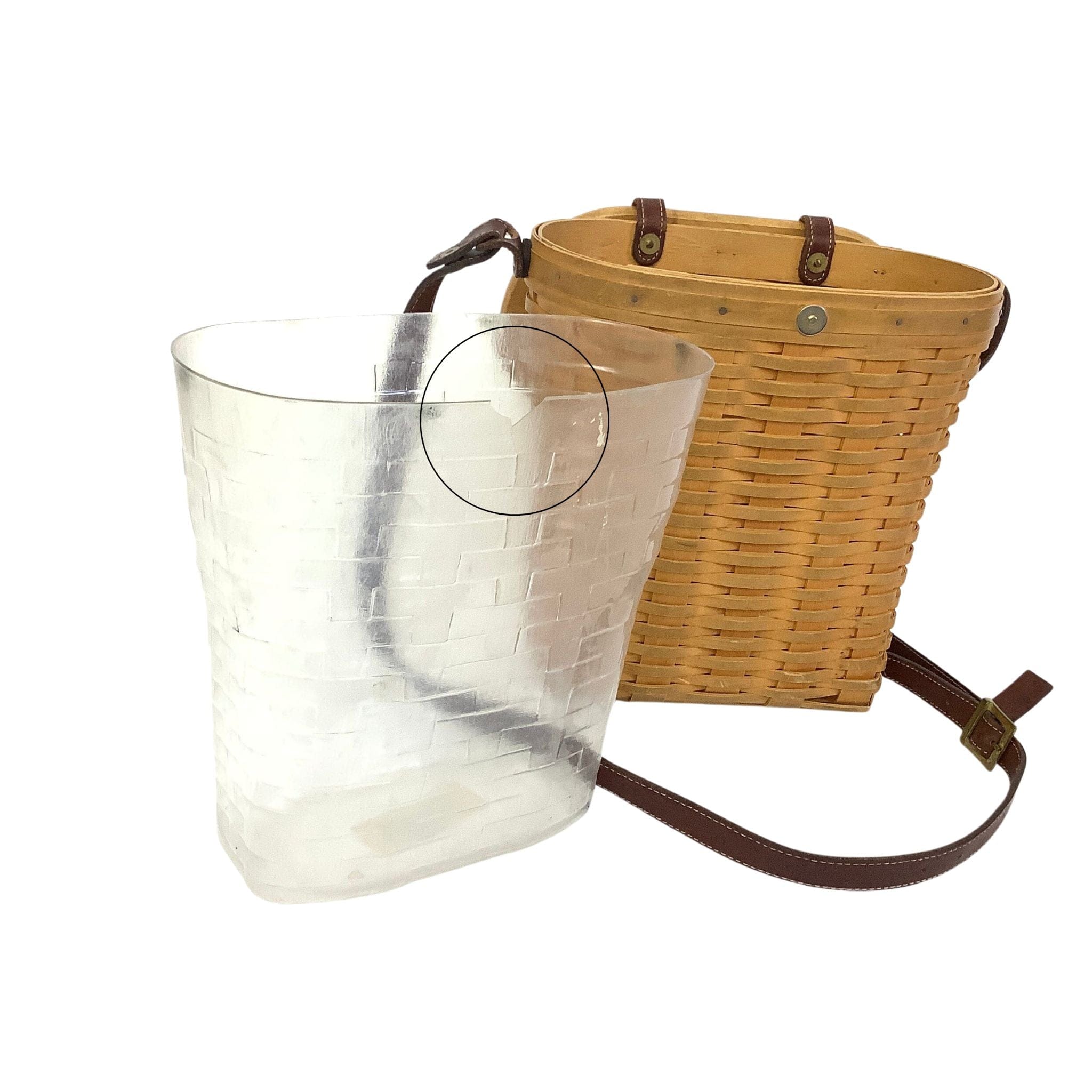 Longaberger Basket Boho Shoulder Bag Wood Slats Vintage