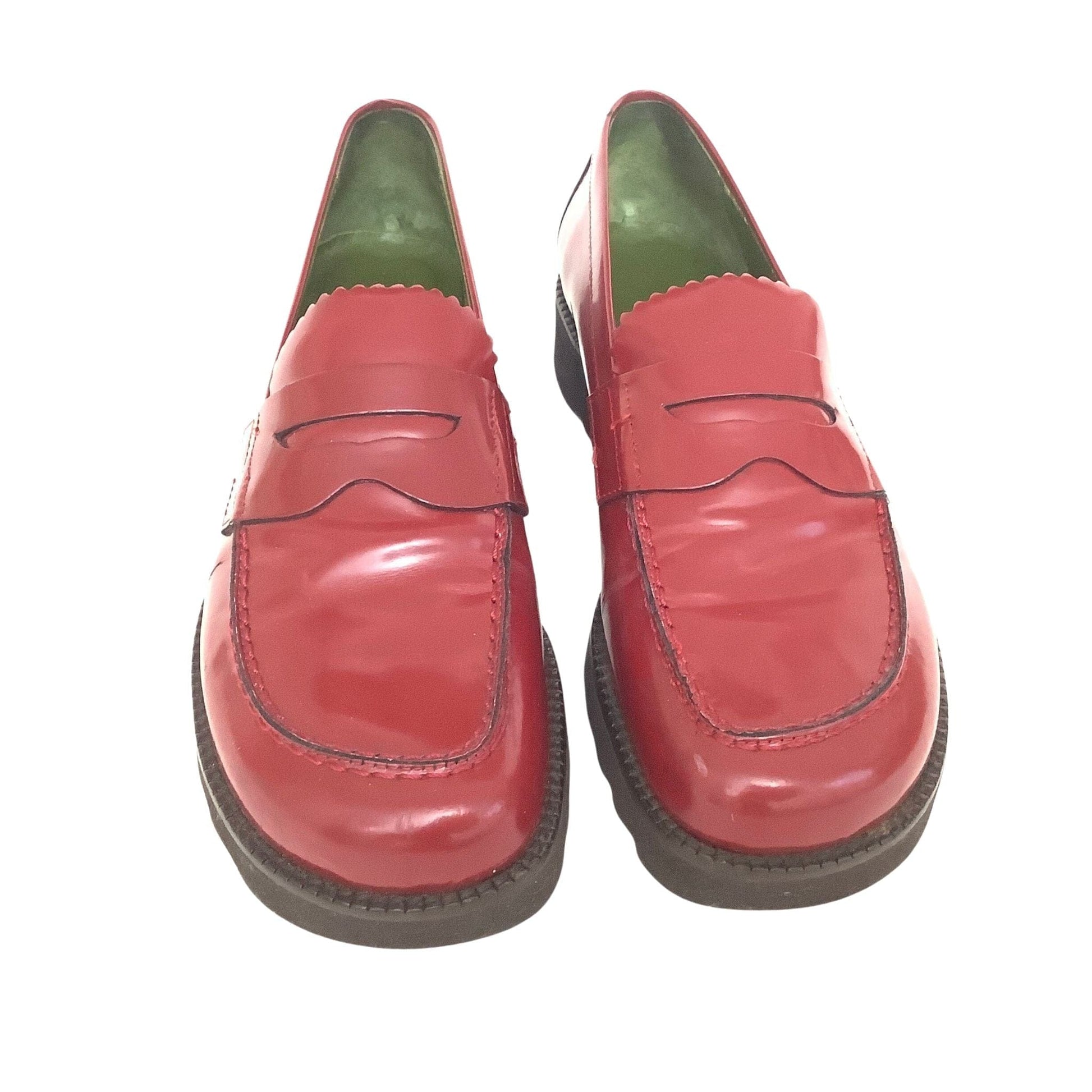 Lug Sole Red Loafers 7 / Red / Vintage 1990s