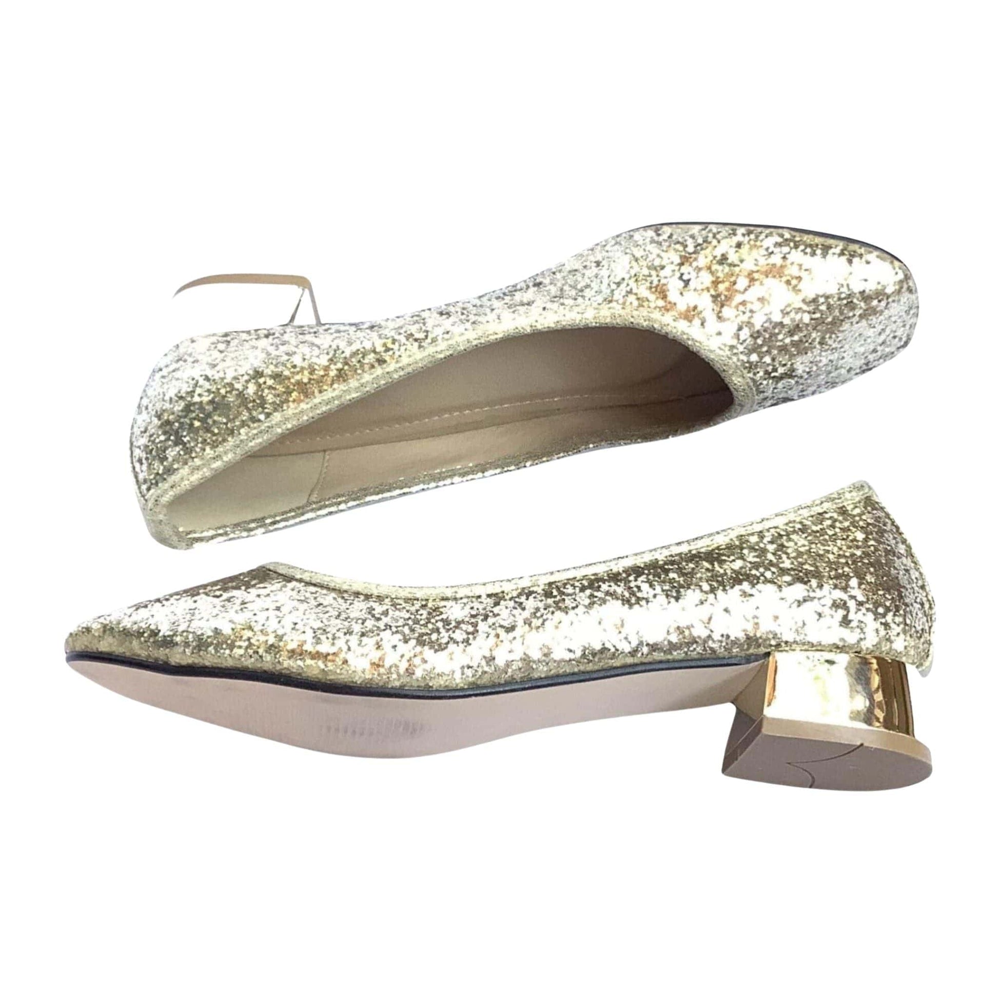 Gold Glitter Fancy Heels