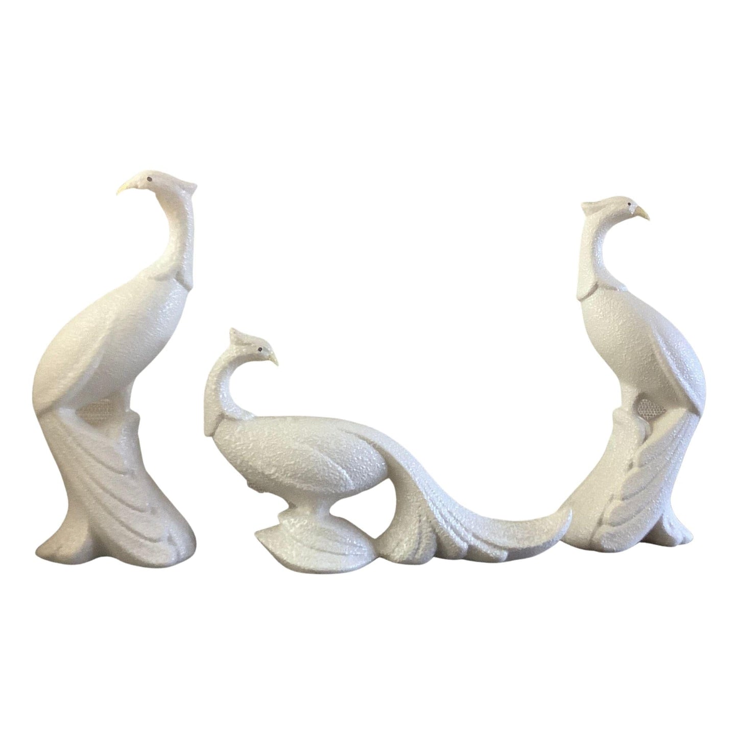 MCM Ceramic Bird Figurines Ceramic / White / Vintage 1950s
