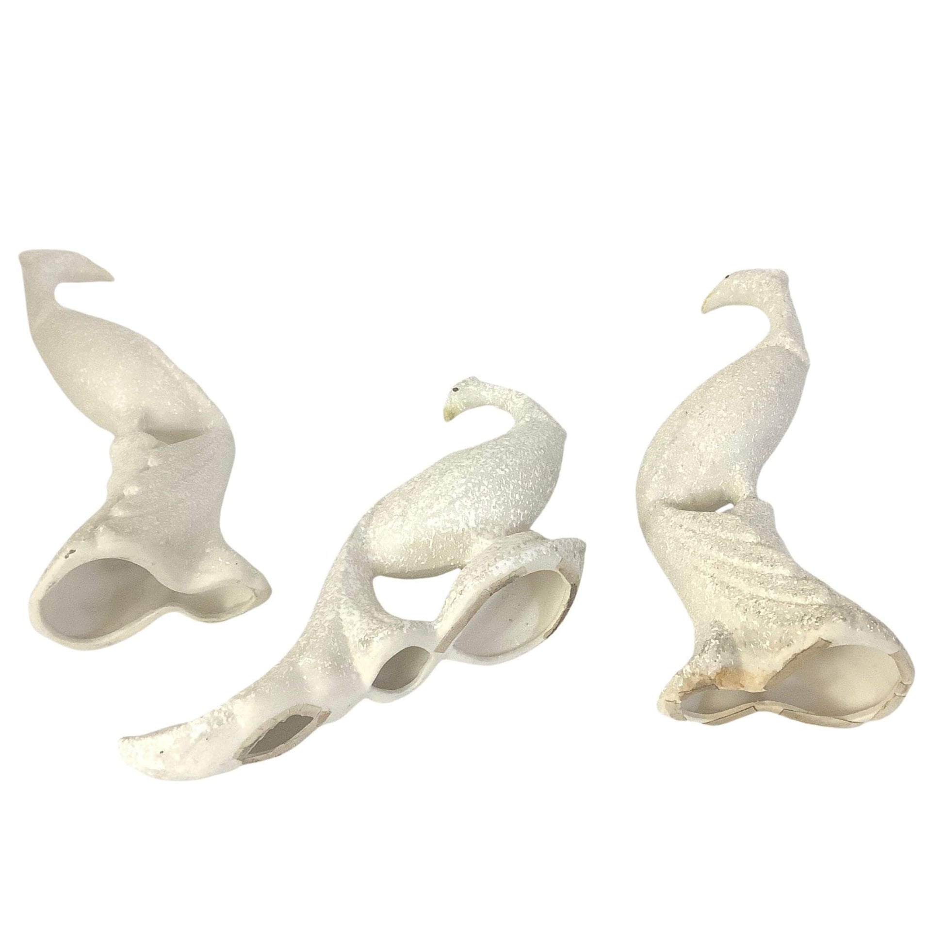 MCM Ceramic Bird Figurines Ceramic / White / Vintage 1950s