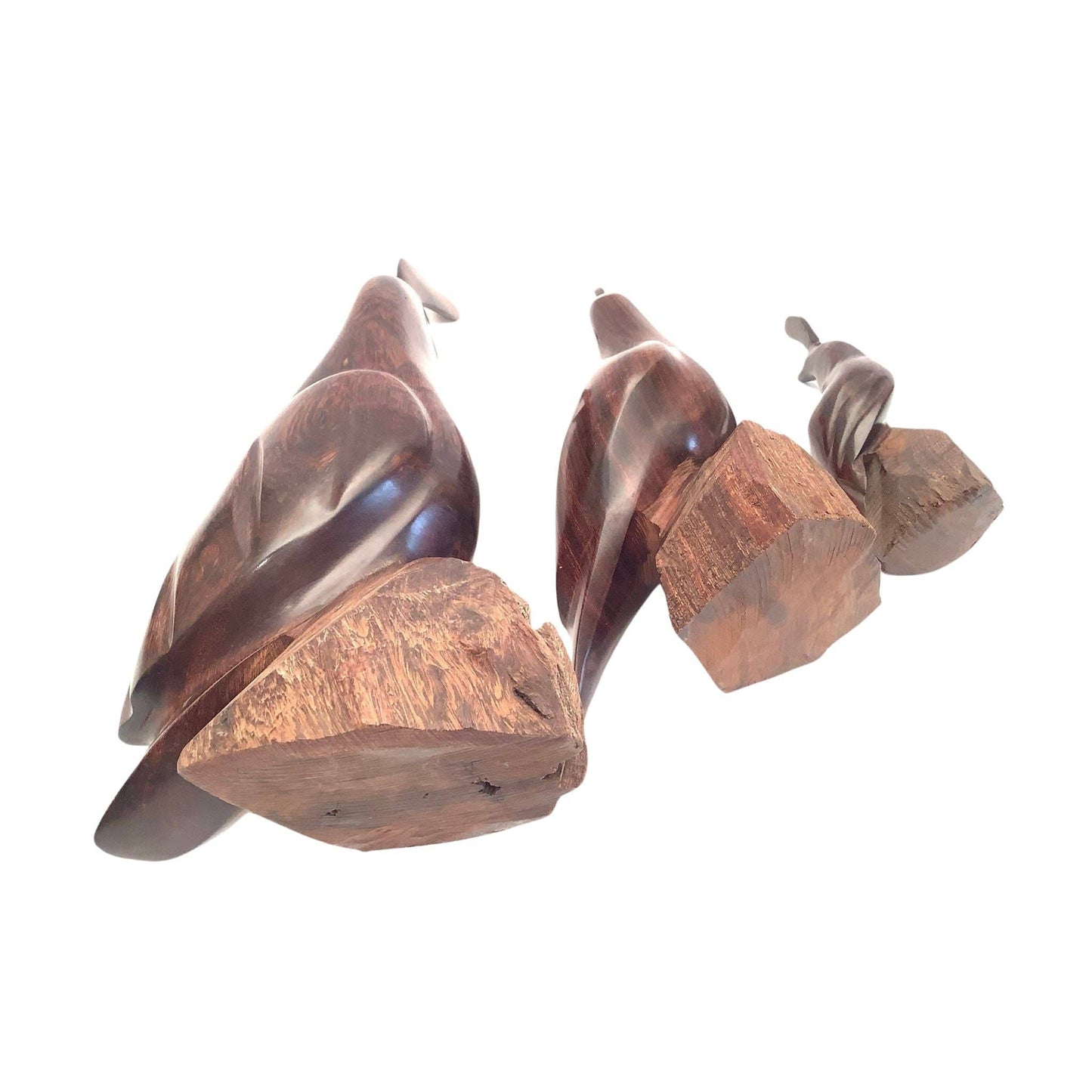 MCM Wood Quail Figurines