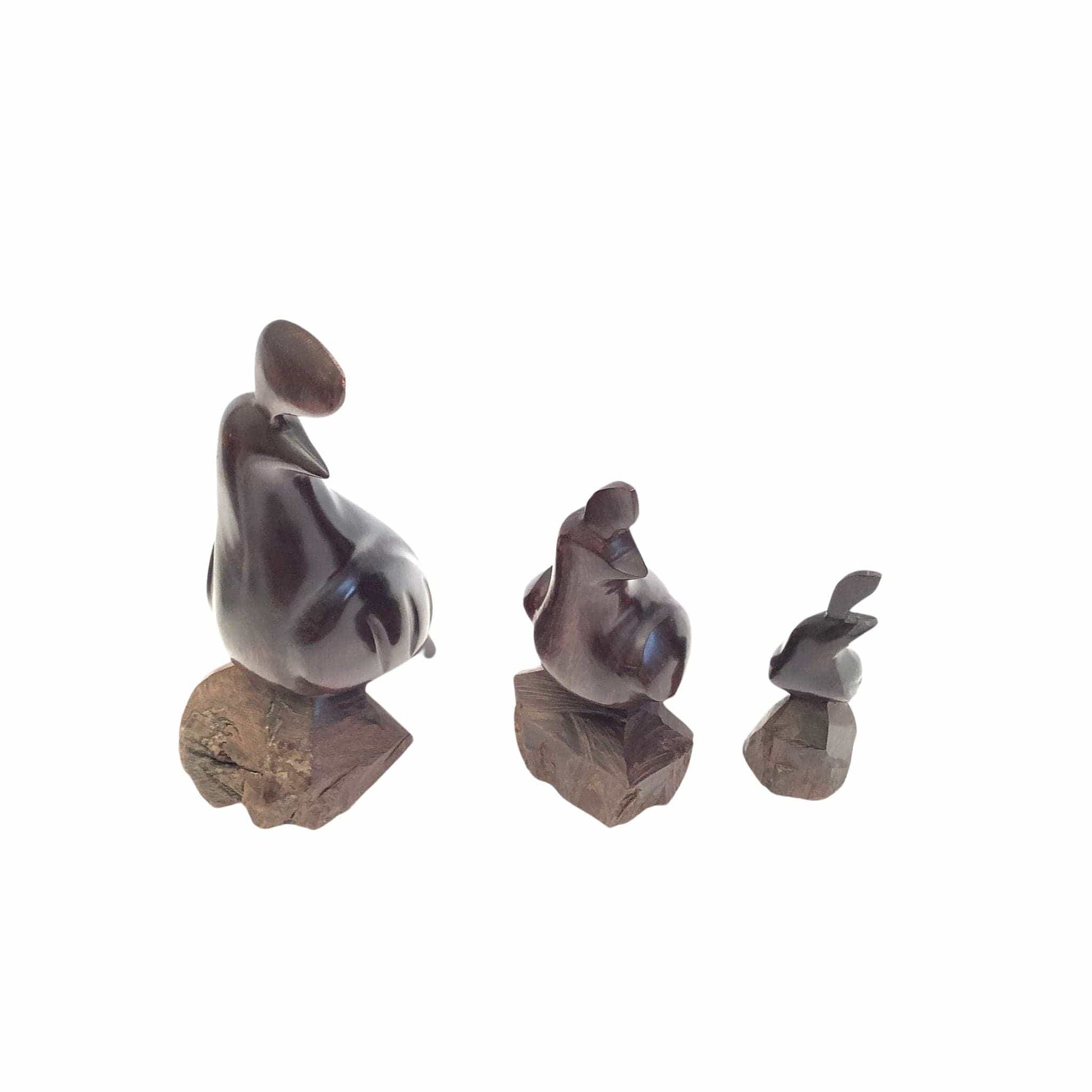 MCM Wood Quail Figurines