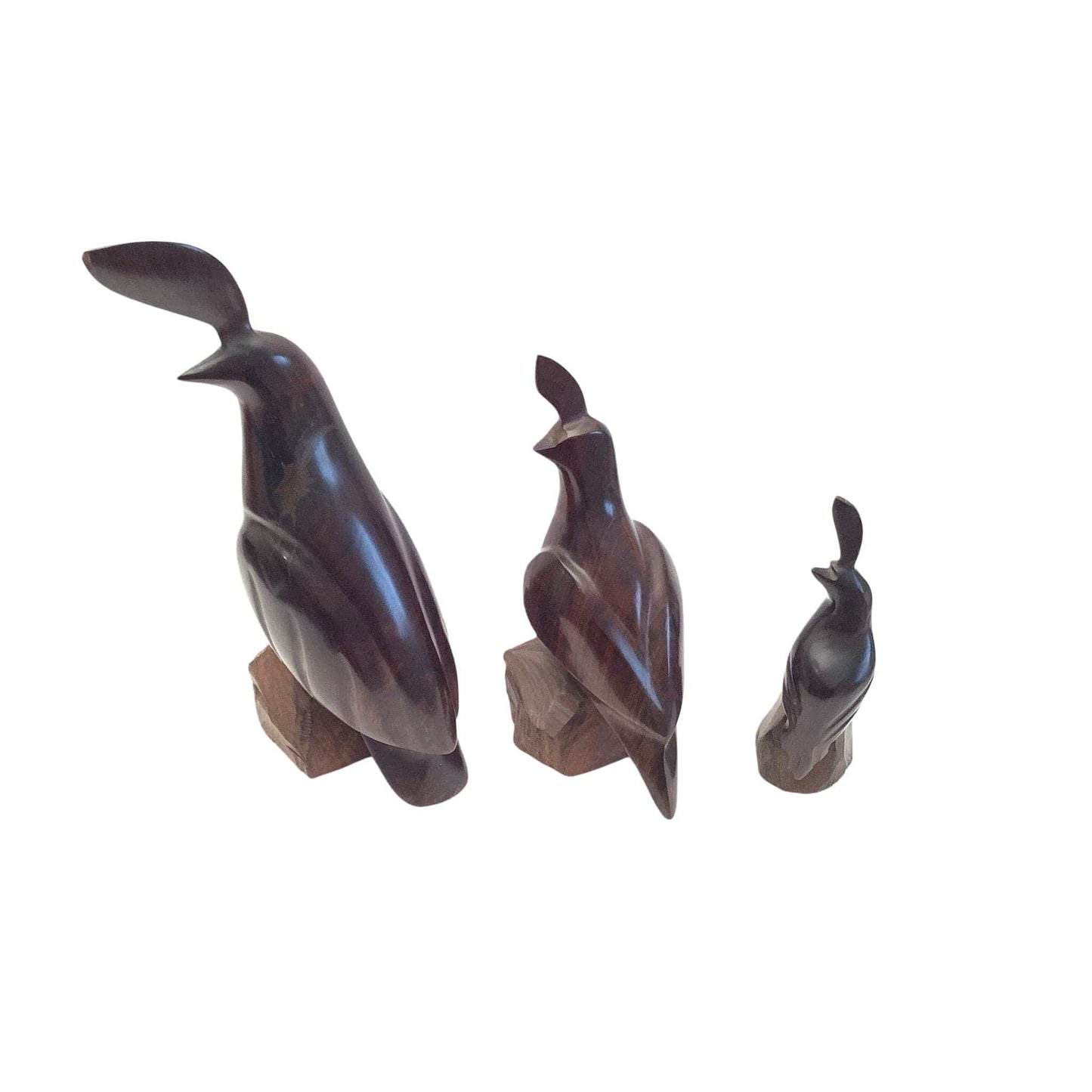MCM Wood Quail Figurines