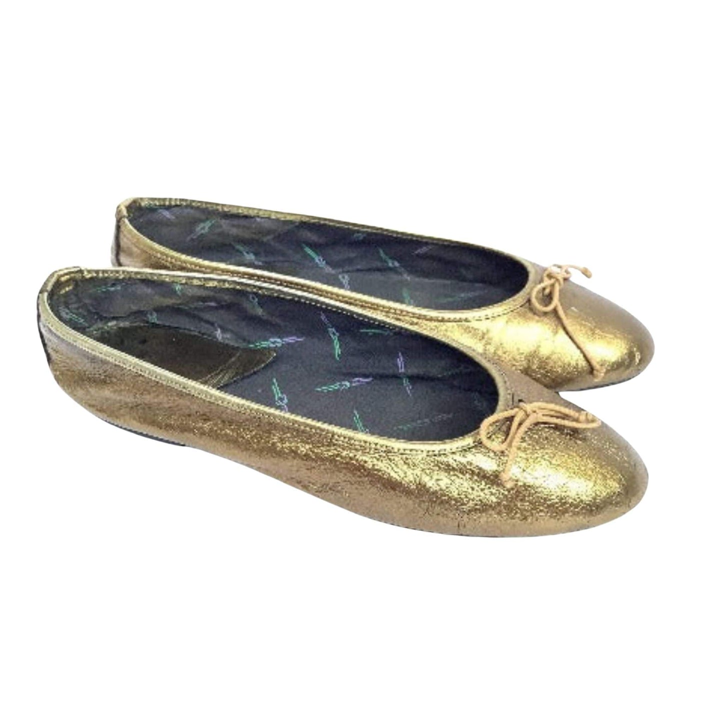 Metallic Ballet Flats 10 / Bronze / Vintage 1990s