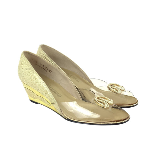 Metallic Gold Wedge Heels