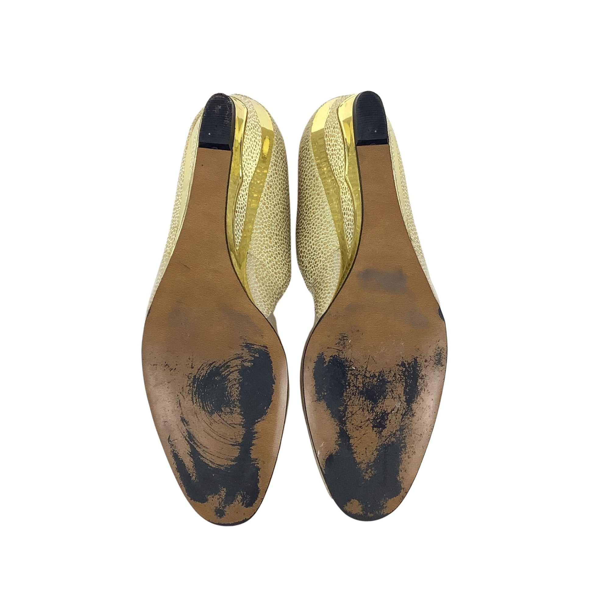 Metallic Gold Wedge Heels