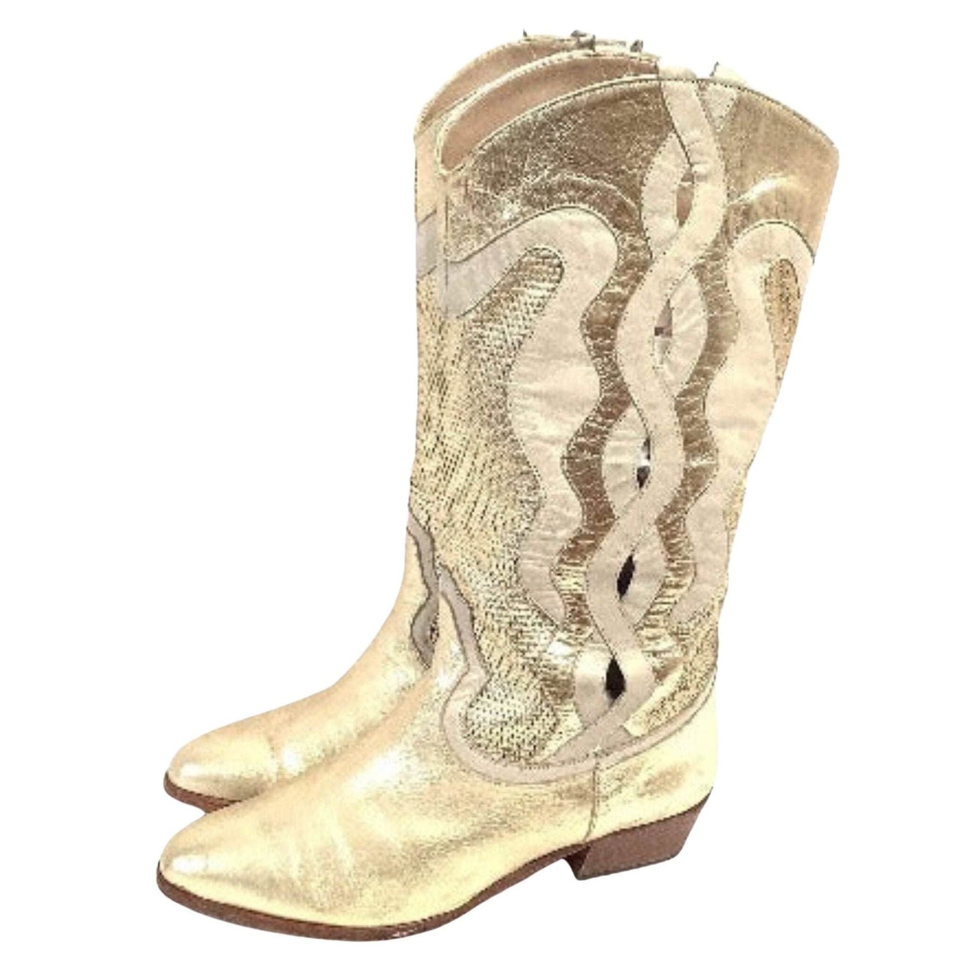 Metallic Gold Western Boots