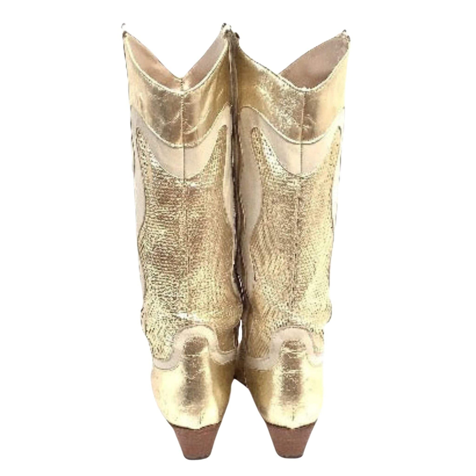 Metallic Gold Western Boots