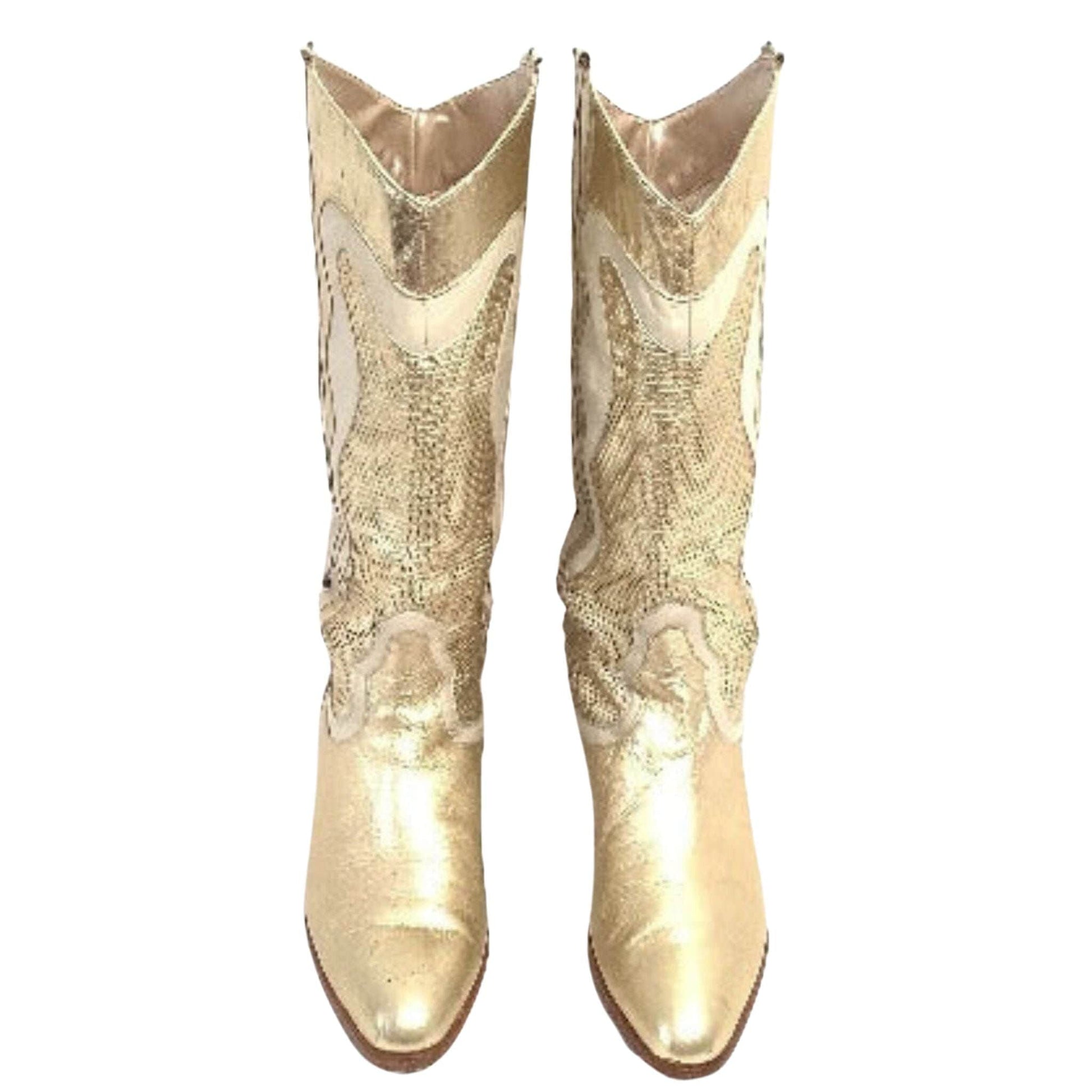 Metallic Gold Western Boots