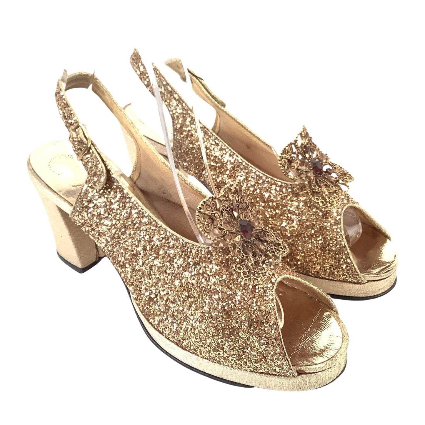 Gold Baroque Heels Vintage 1940s Rococo