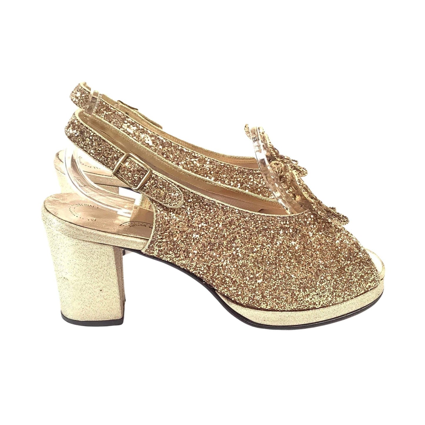 Gold Baroque Heels Vintage 1940s Rococo