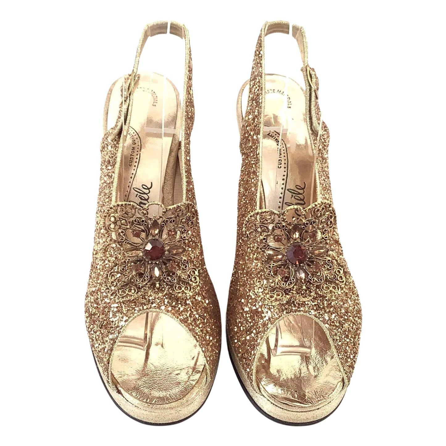 Gold Baroque Heels Vintage 1940s Rococo