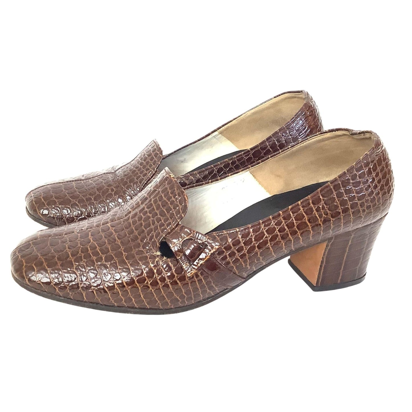 Moc Croc Heeled Loafers
