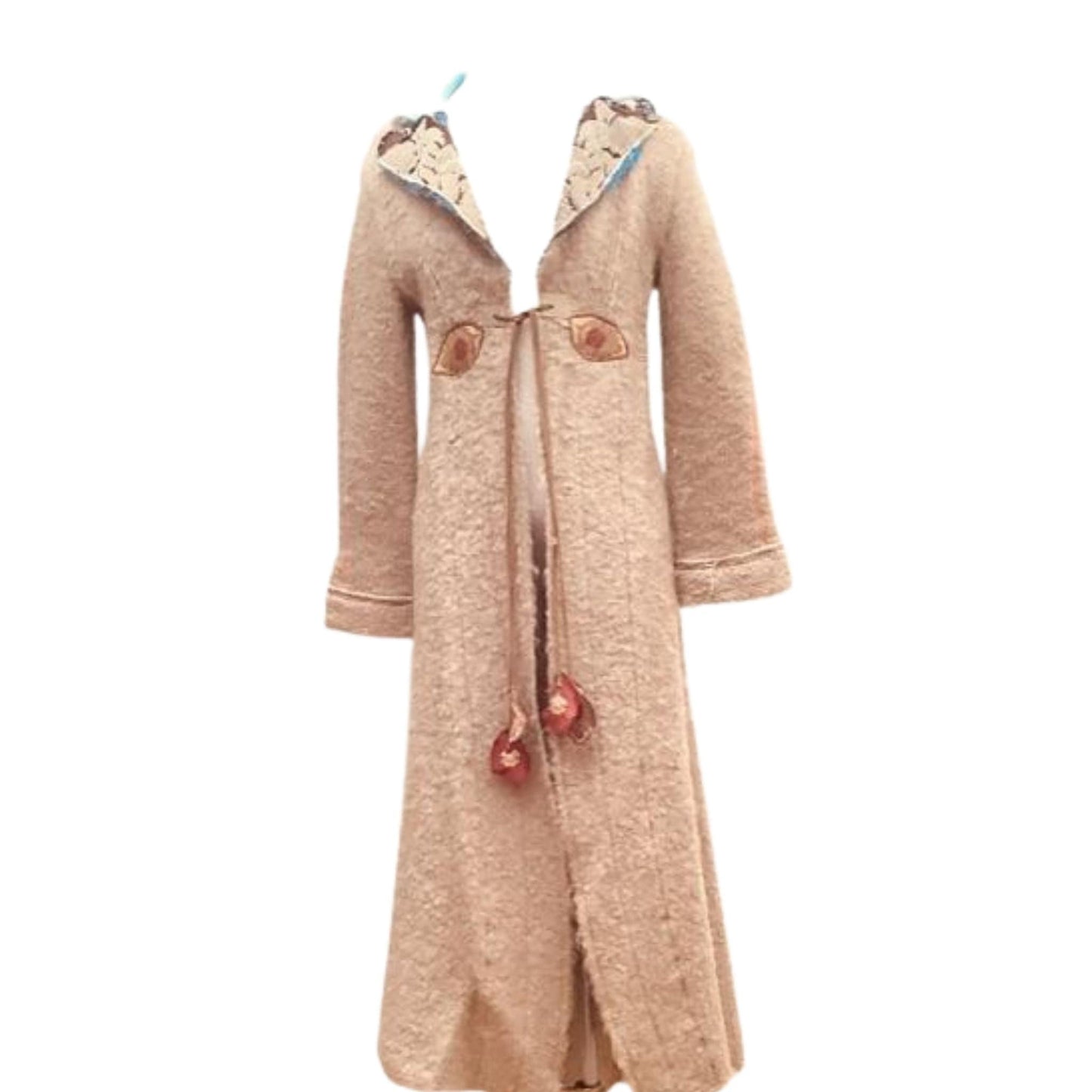 Mohair Maxi Sweater Coat Small / Tan / Y2K - Now