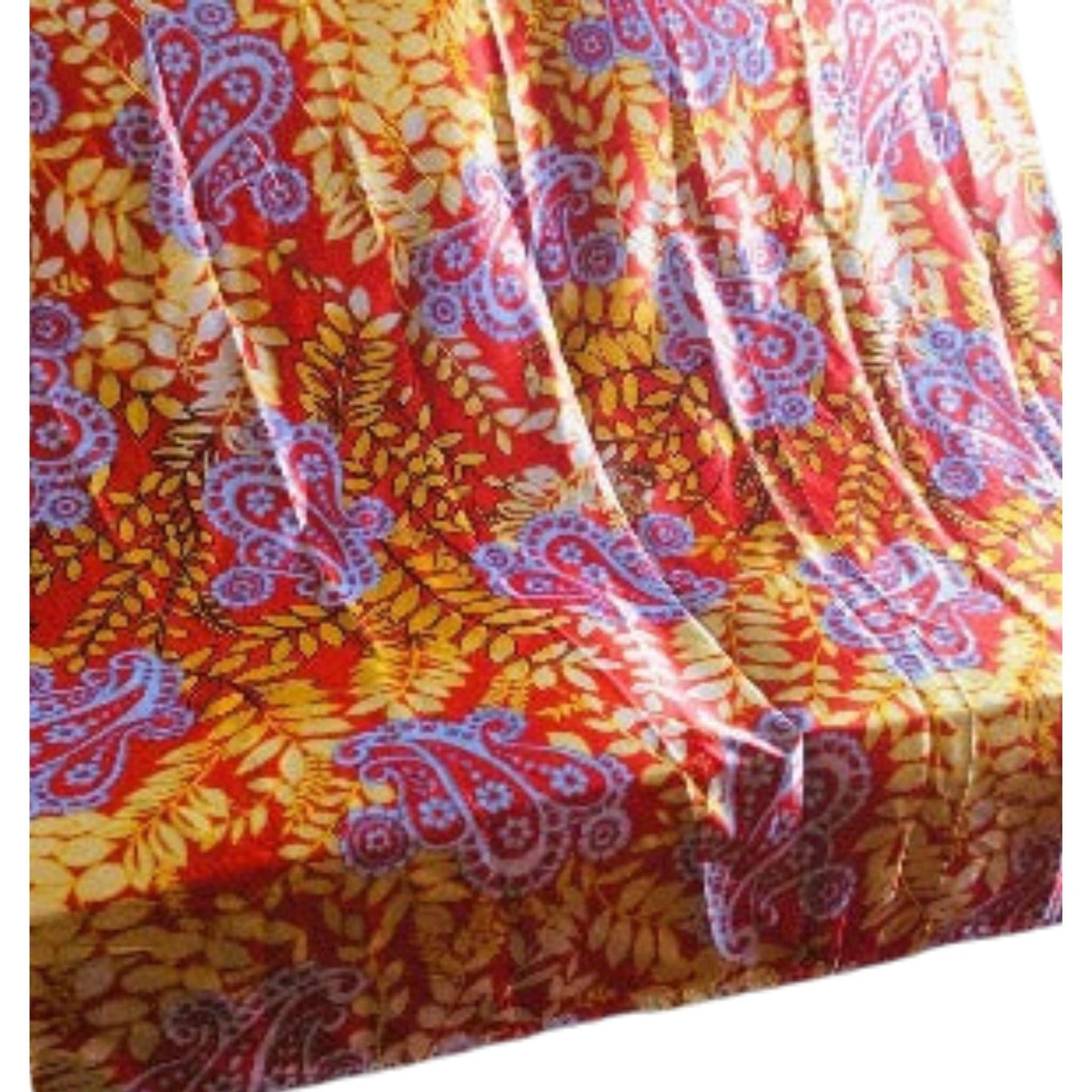 Multicolor Satin Fabric Multi / Satin / Vintage 1970s