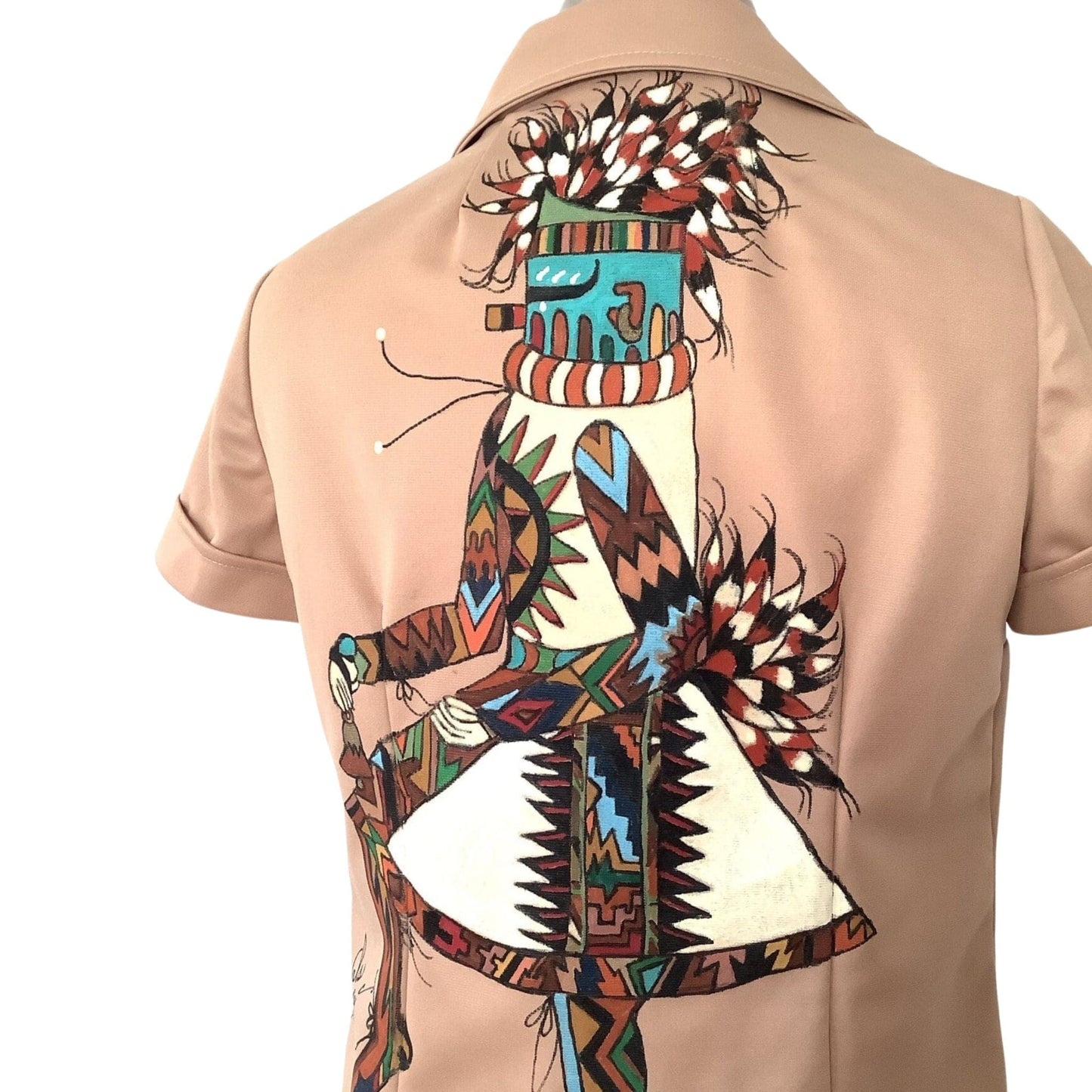 Nat Am Kachina Themed Top Extra Small / Multi / Vintage 1970s