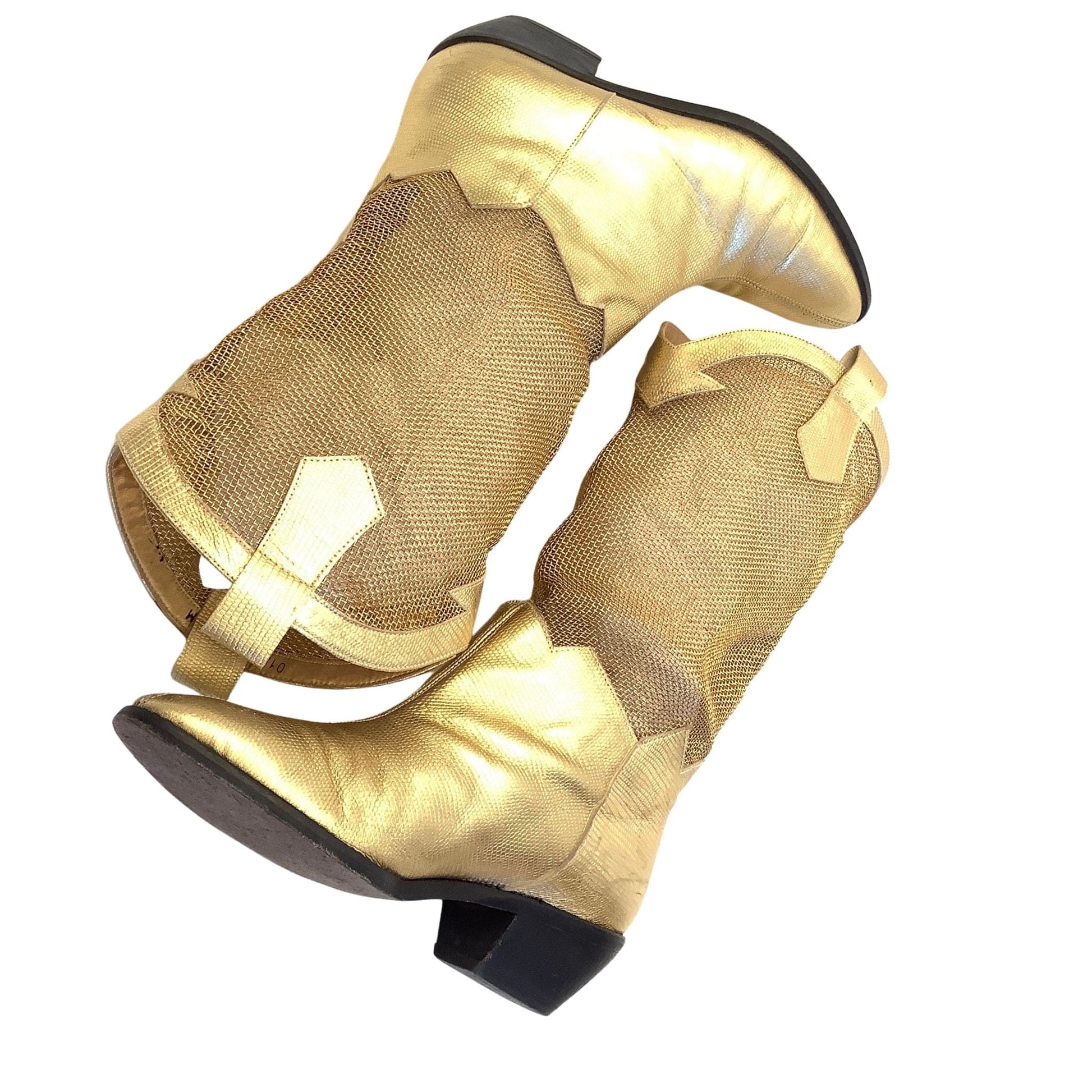 Nina Gold Cowboy Boots