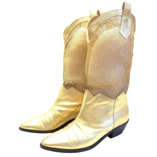 Nina Gold Cowboy Boots