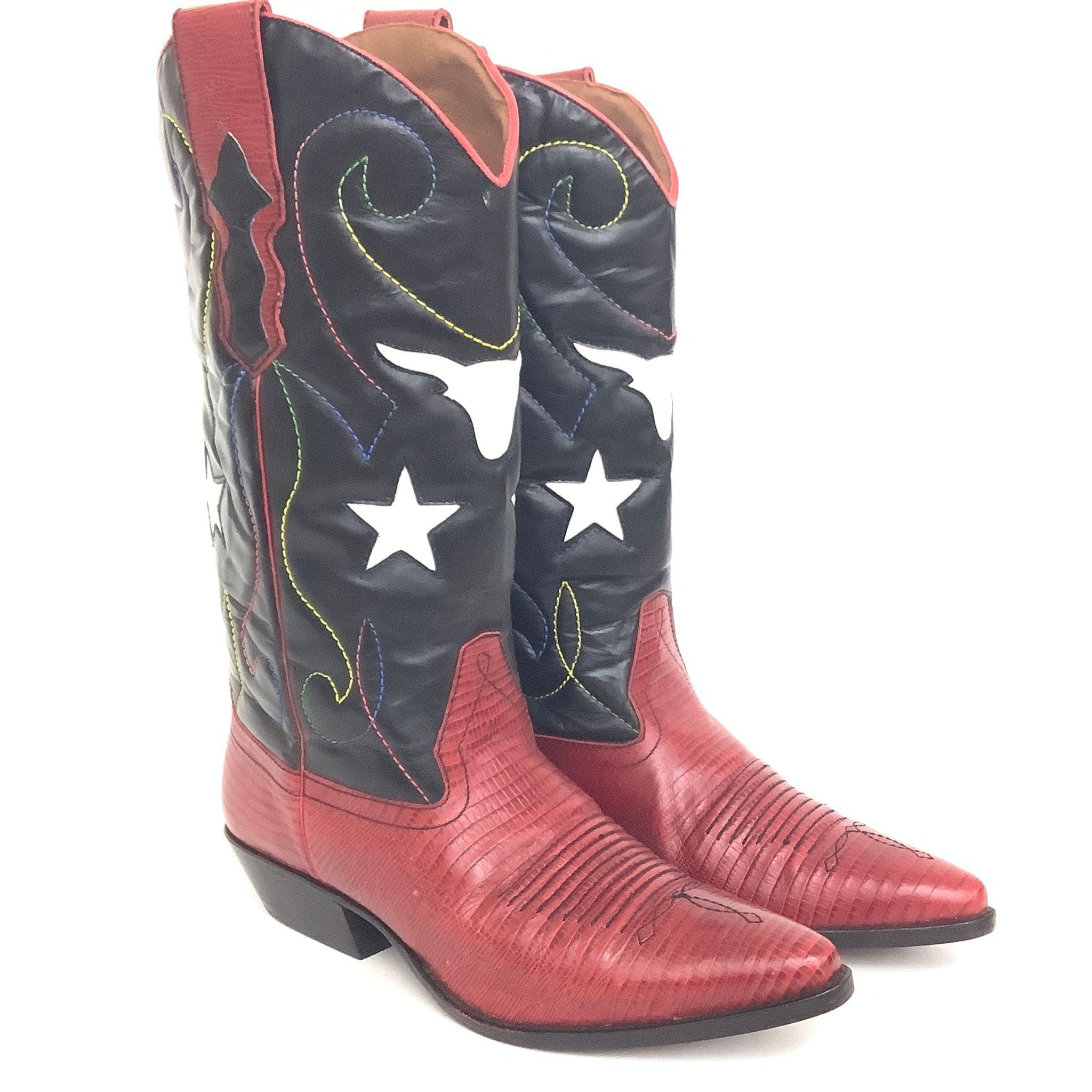 Size 9.5 Women's Longhorn Cowboy Boots - Nine West 1990s