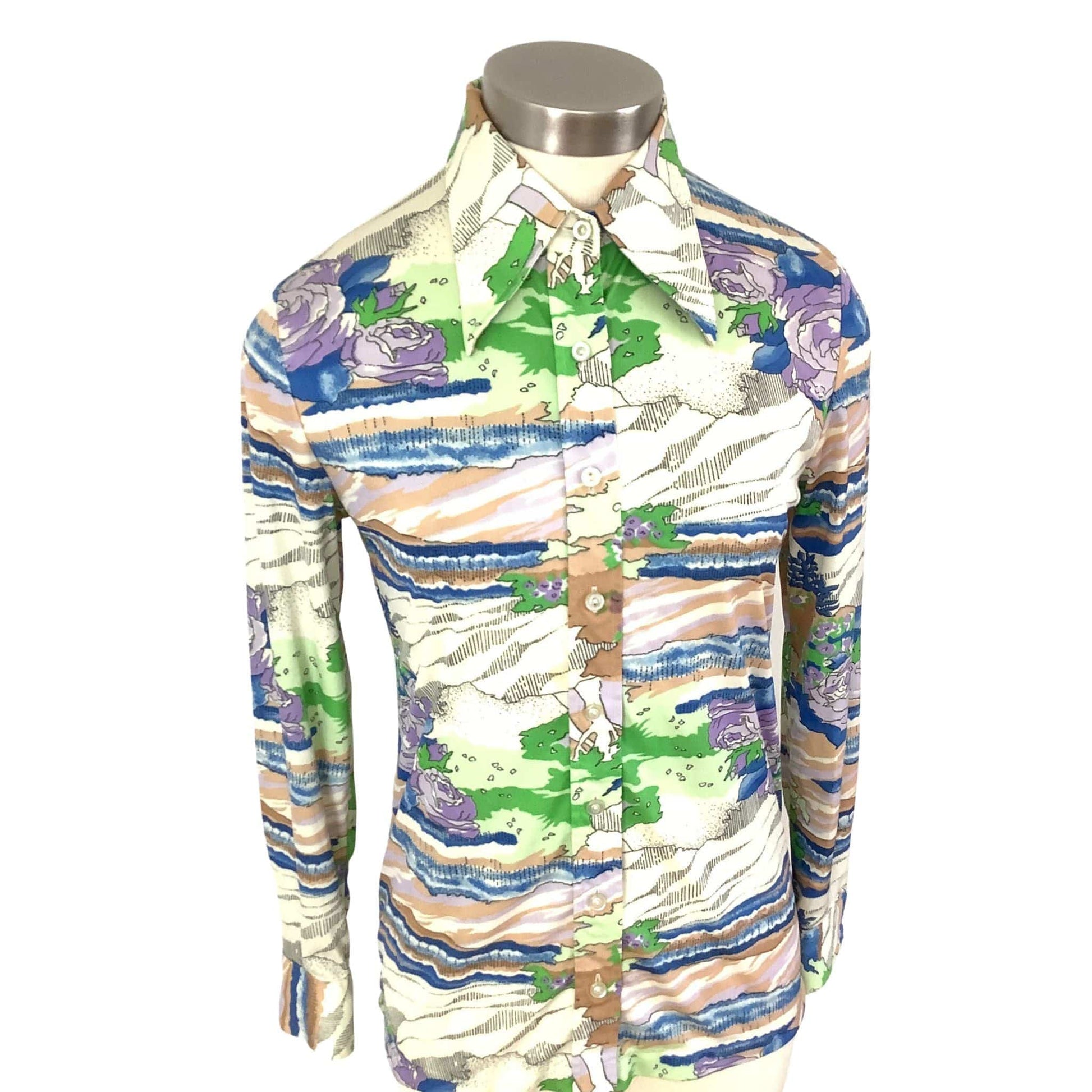 Vintage 1970s Fashion Novelty Disco Blouse