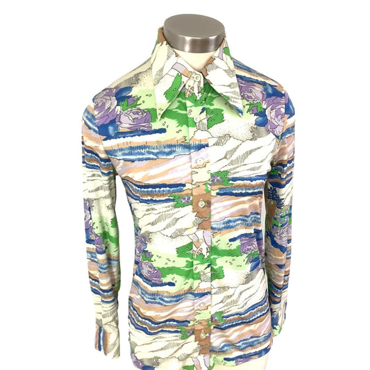 Vintage 1970s Fashion Novelty Disco Blouse