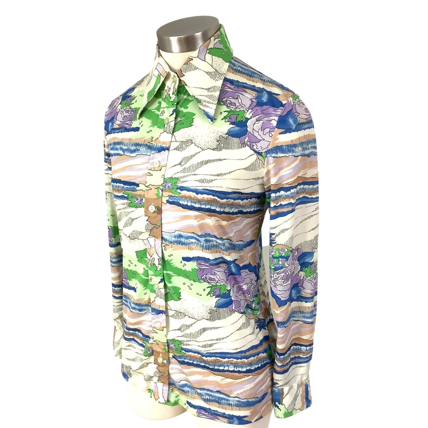 Vintage 1970s Fashion Novelty Disco Blouse