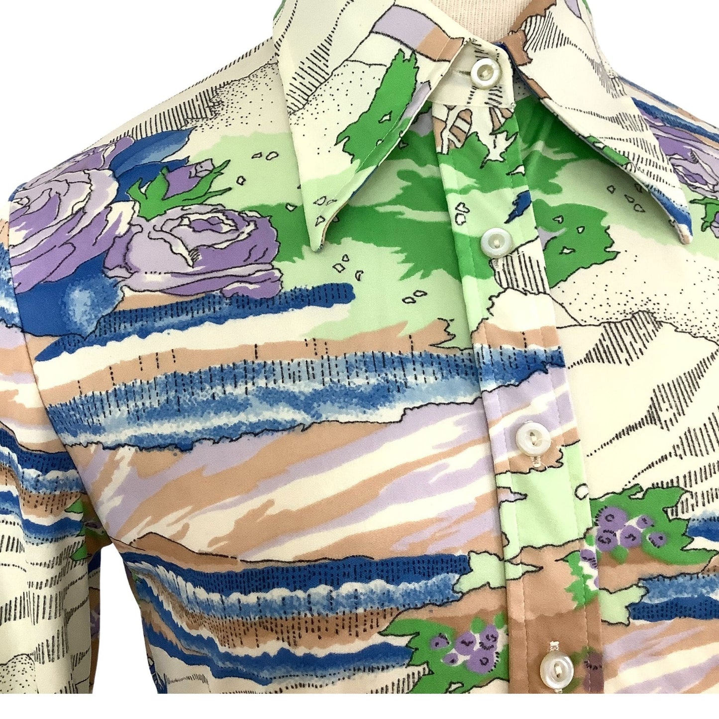 Vintage 1970s Fashion Novelty Disco Blouse