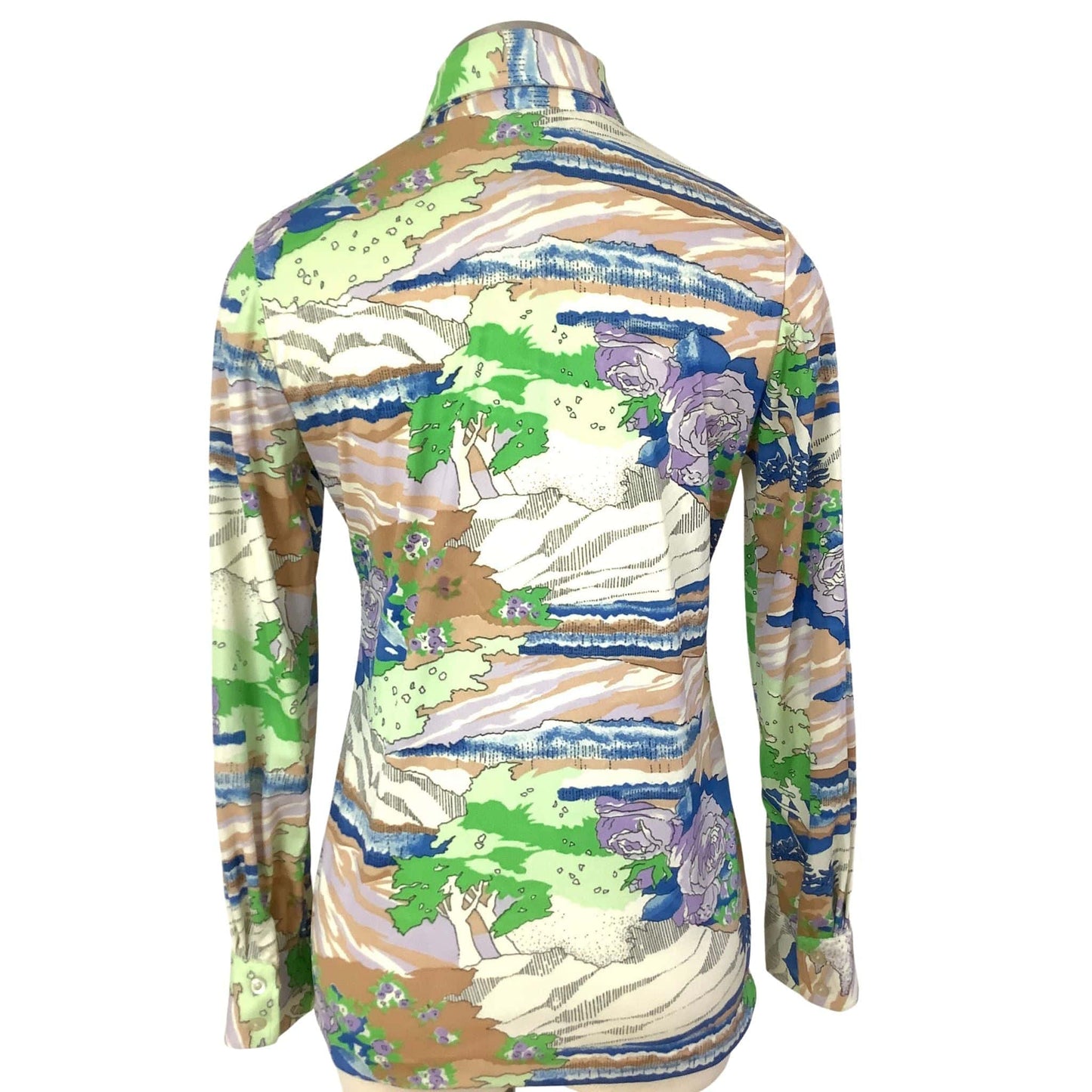 Vintage 1970s Fashion Novelty Disco Blouse