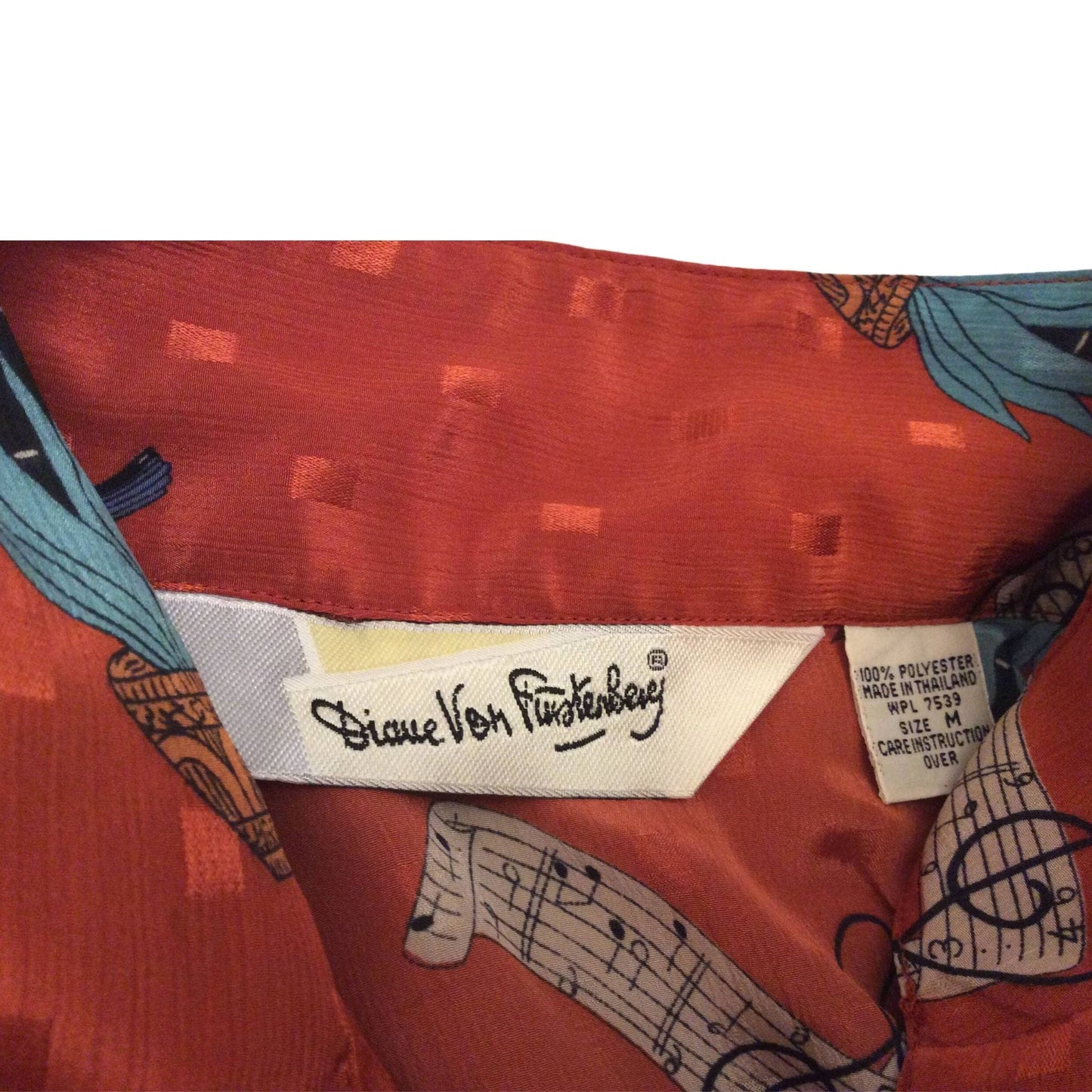 Diane Von Furstenberg Music Themed Blouse - 1980s Fashion
