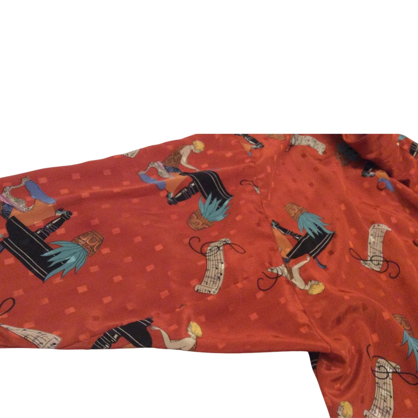 Diane Von Furstenberg Music Themed Blouse - 1980s Fashion