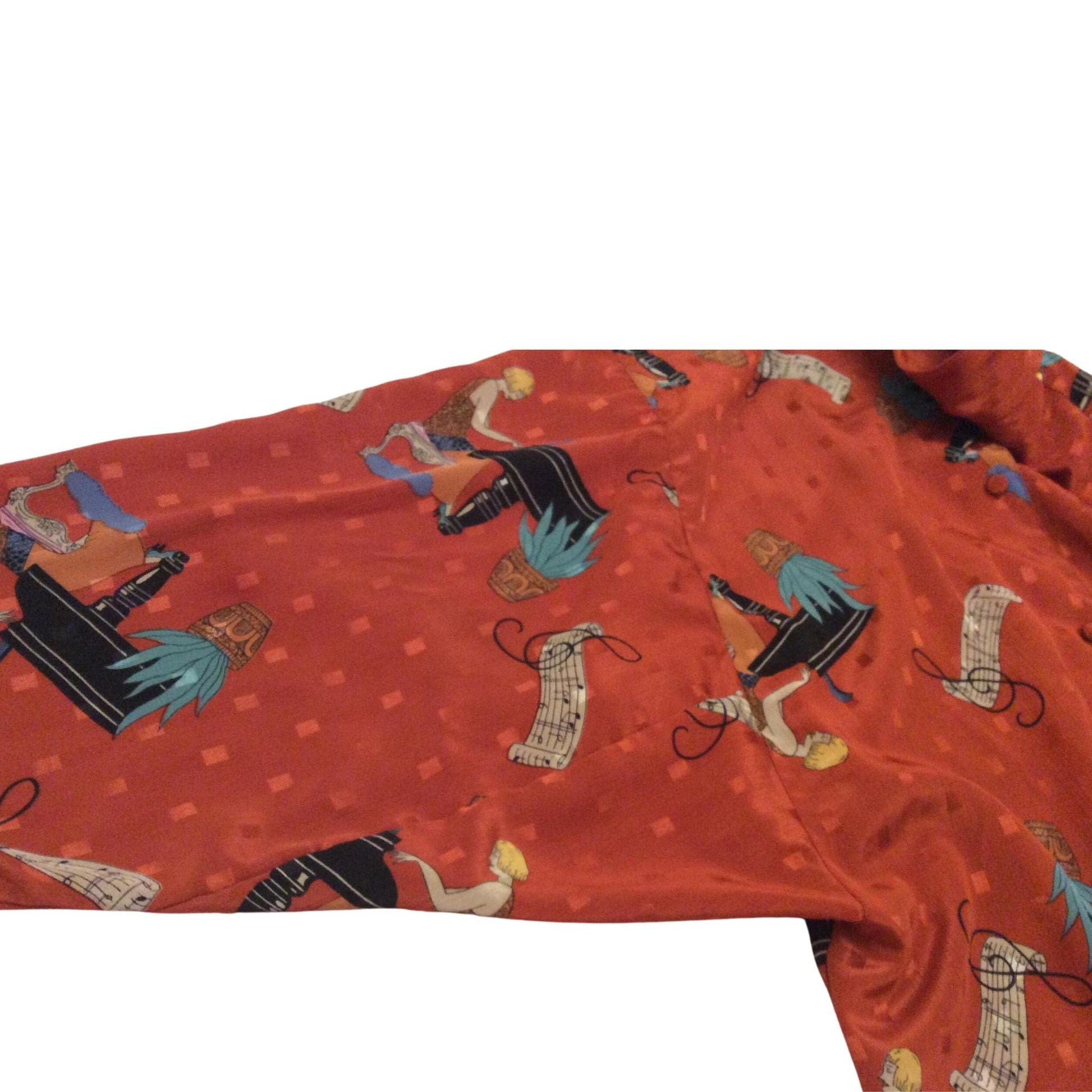Diane Von Furstenberg Music Themed Blouse - 1980s Fashion