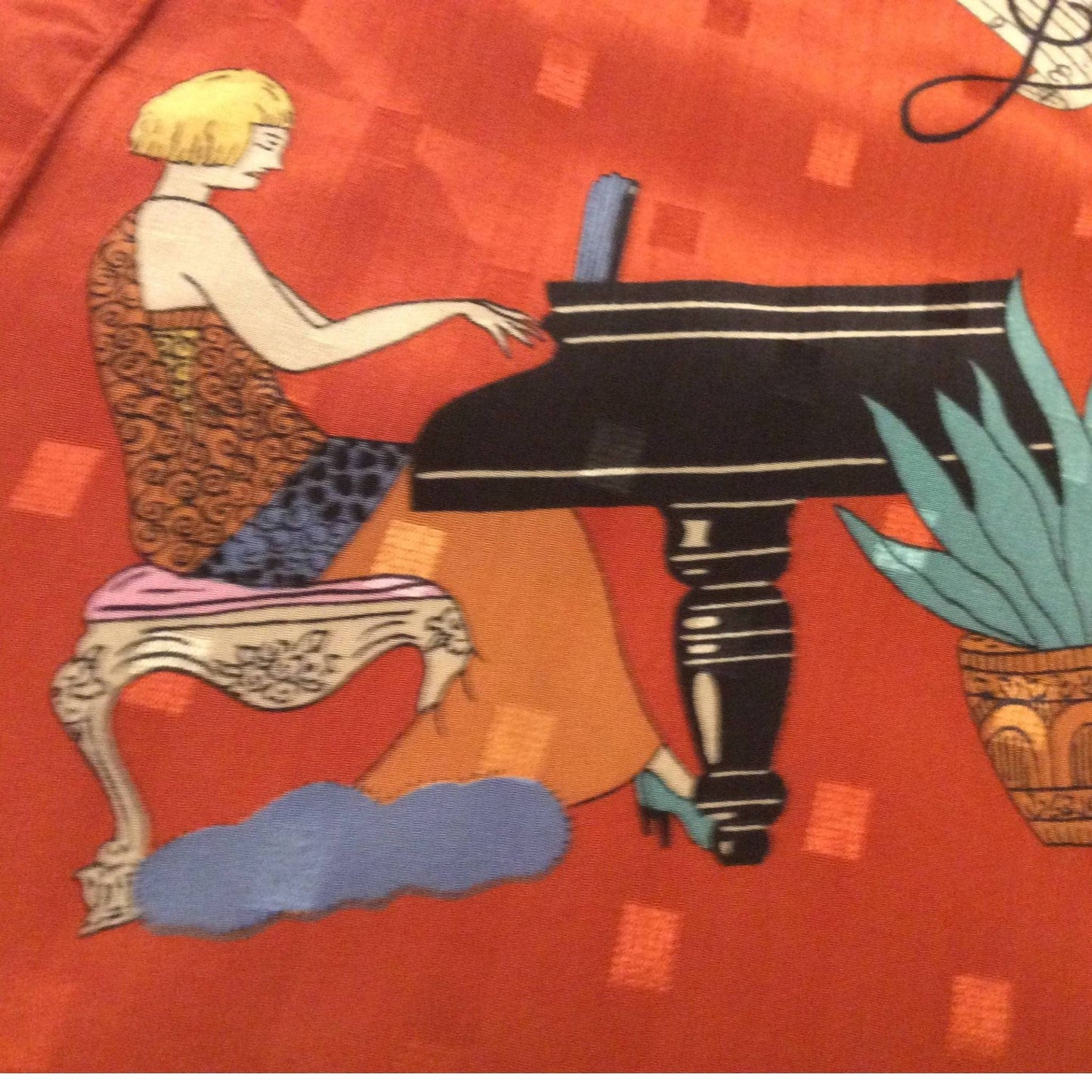 Diane Von Furstenberg Music Themed Blouse - 1980s Fashion