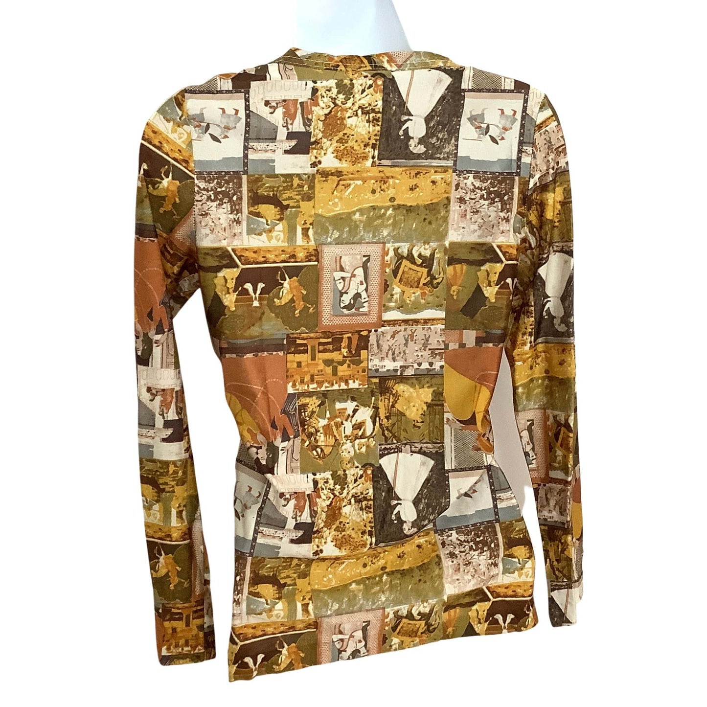 Medieval Theme Funky Novelty Pictorial Top - Vintage 1970s Fashion