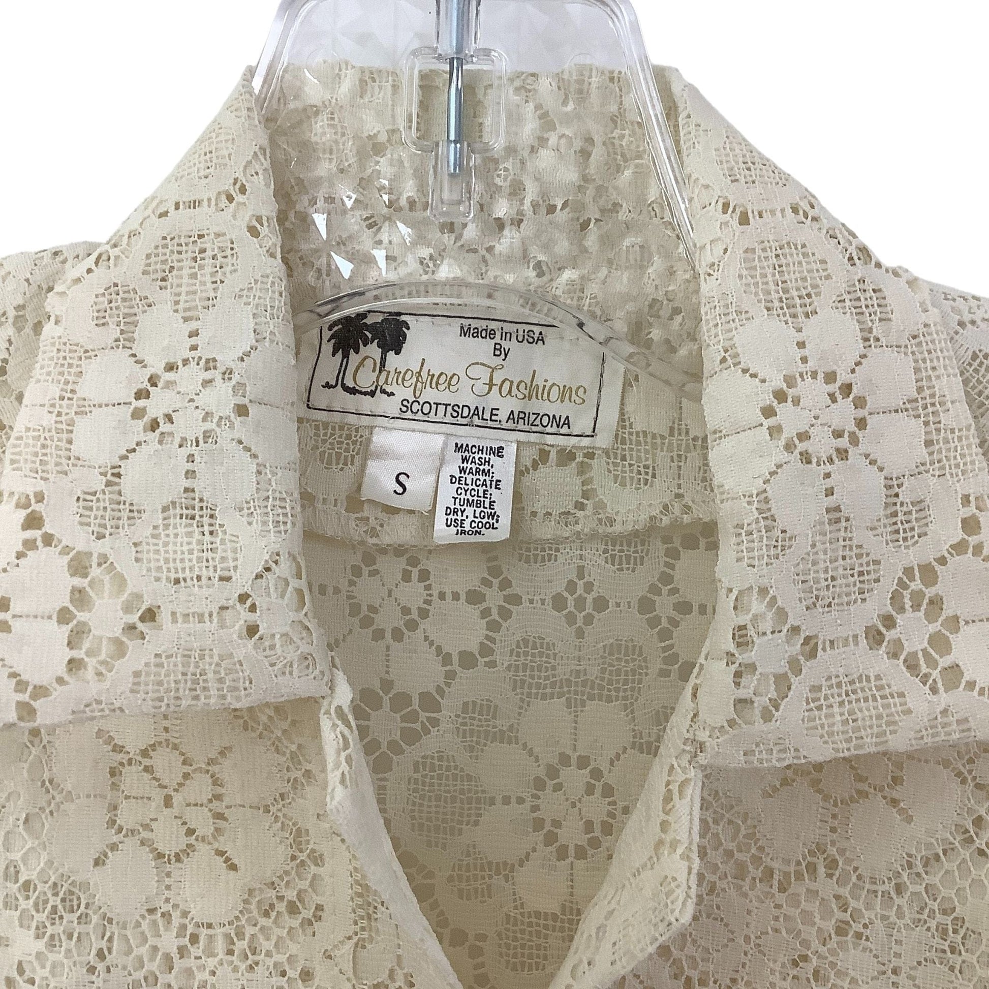 Old Stock Lace Blouse Small / Beige / Classic