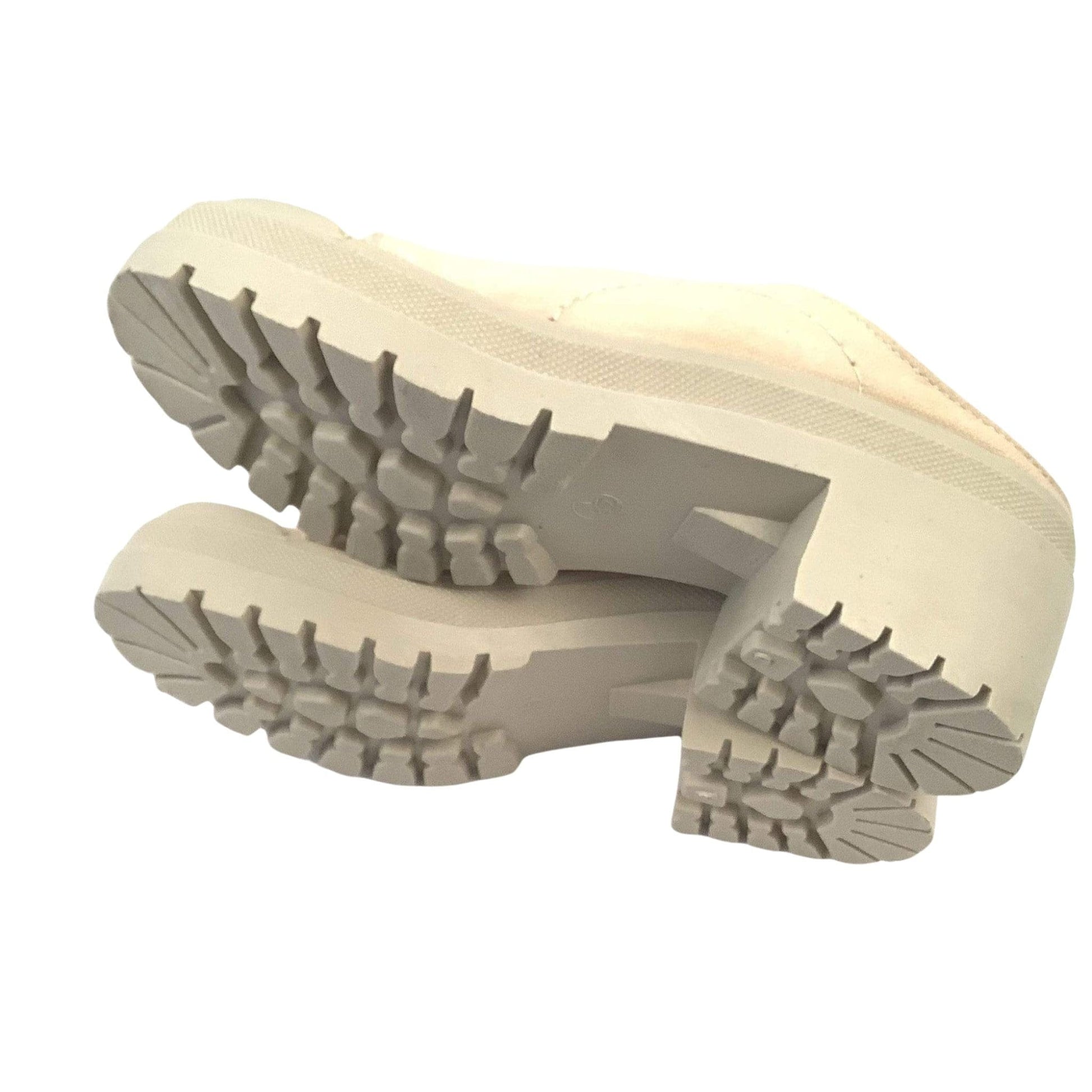 Beige Canvas Chunky Mules