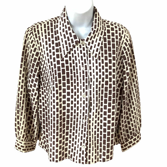 Vintage 1970s Mod Top - Op Art Vintage Blouse
