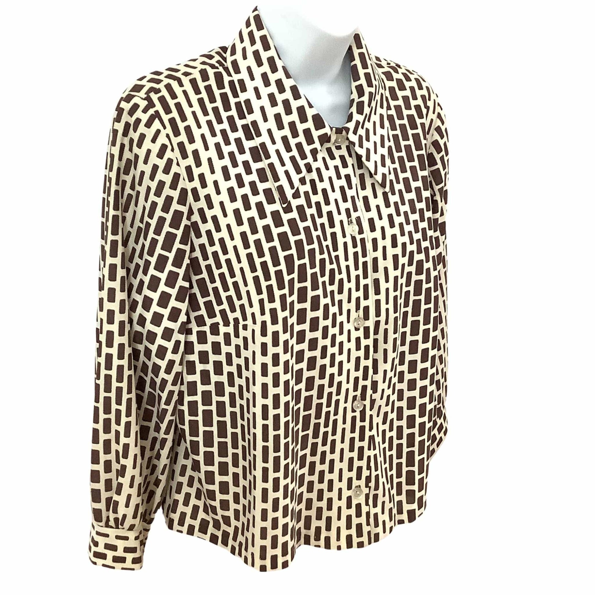 Vintage 1970s Mod Top - Op Art Vintage Blouse