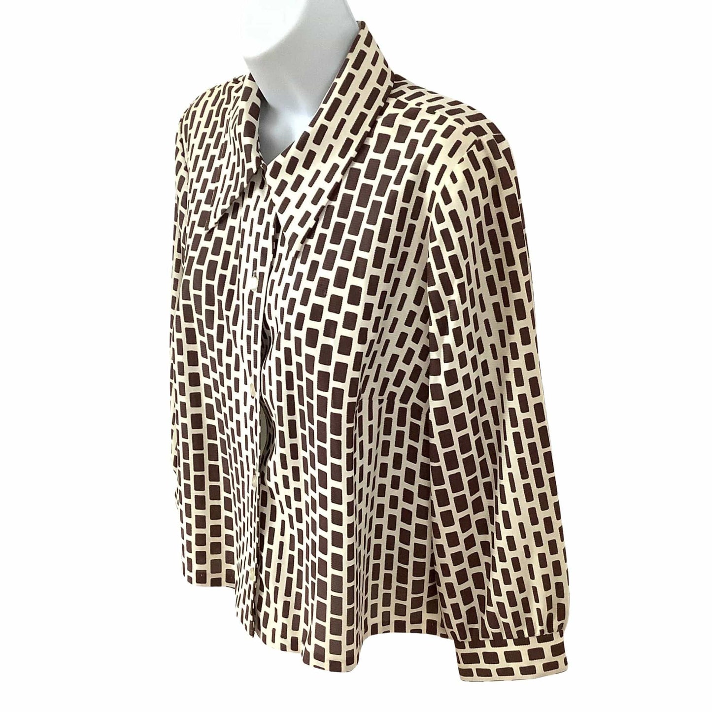 Vintage 1970s Mod Top - Op Art Vintage Blouse
