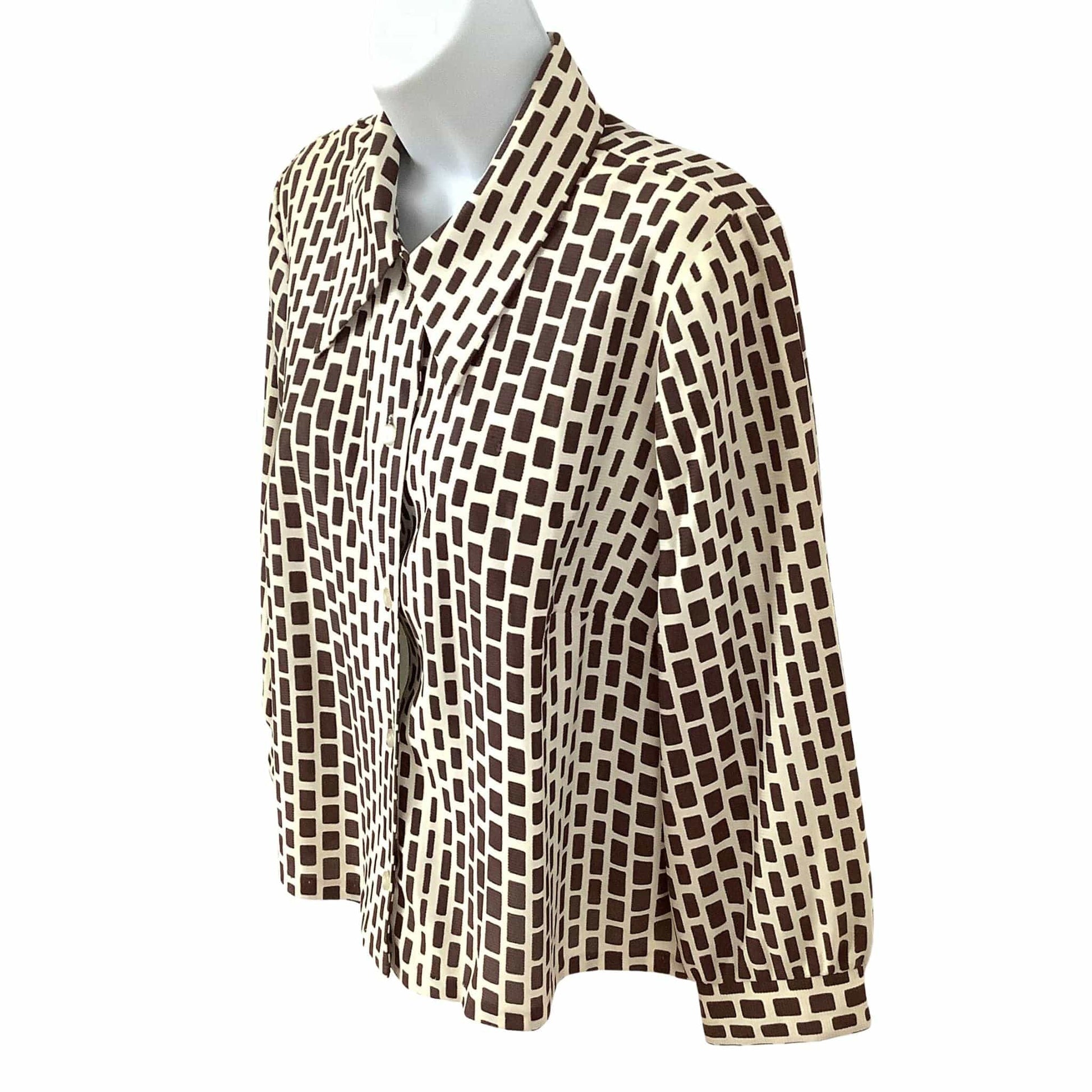 Vintage 1970s Mod Top - Op Art Vintage Blouse