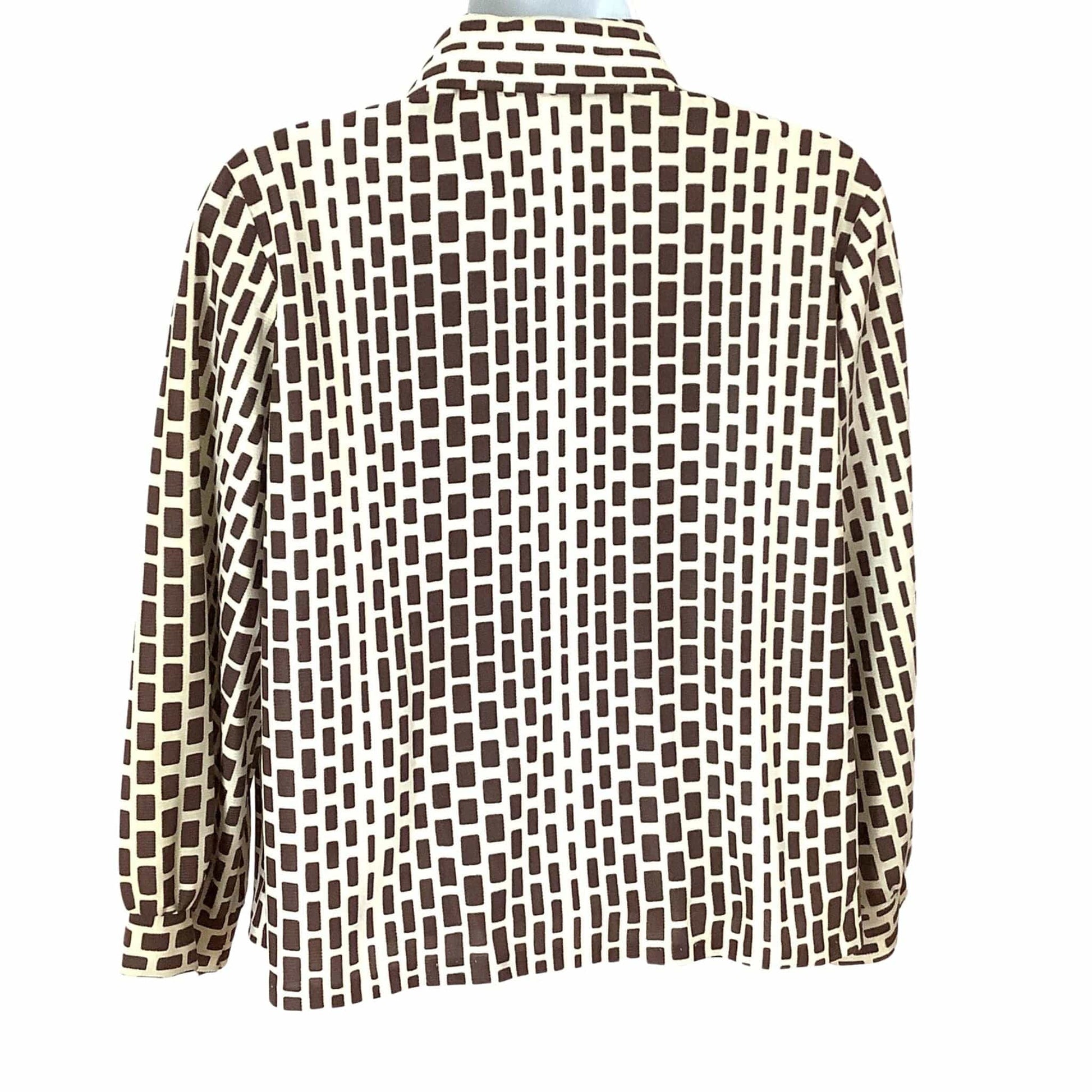 Vintage 1970s Mod Top - Op Art Vintage Blouse