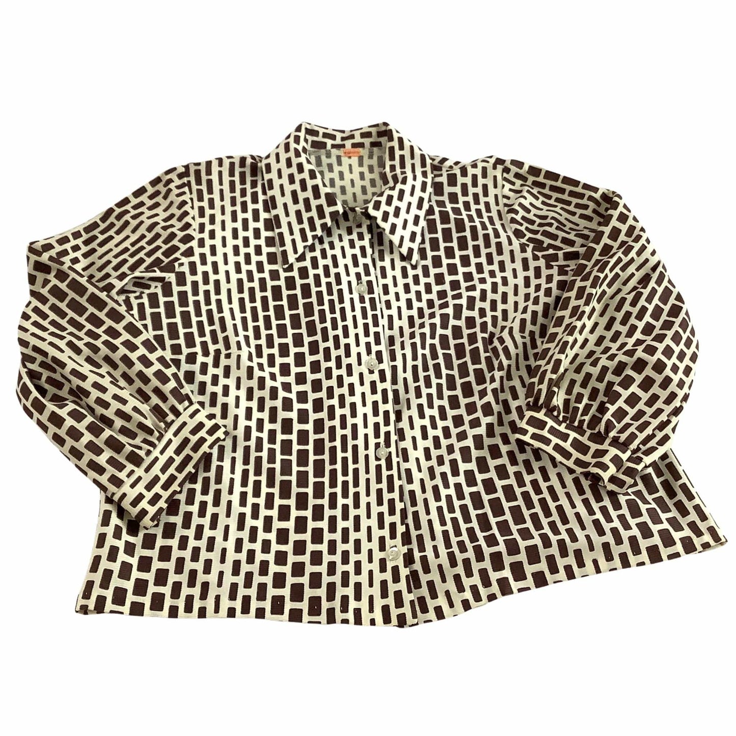 Vintage 1970s Mod Top - Op Art Vintage Blouse
