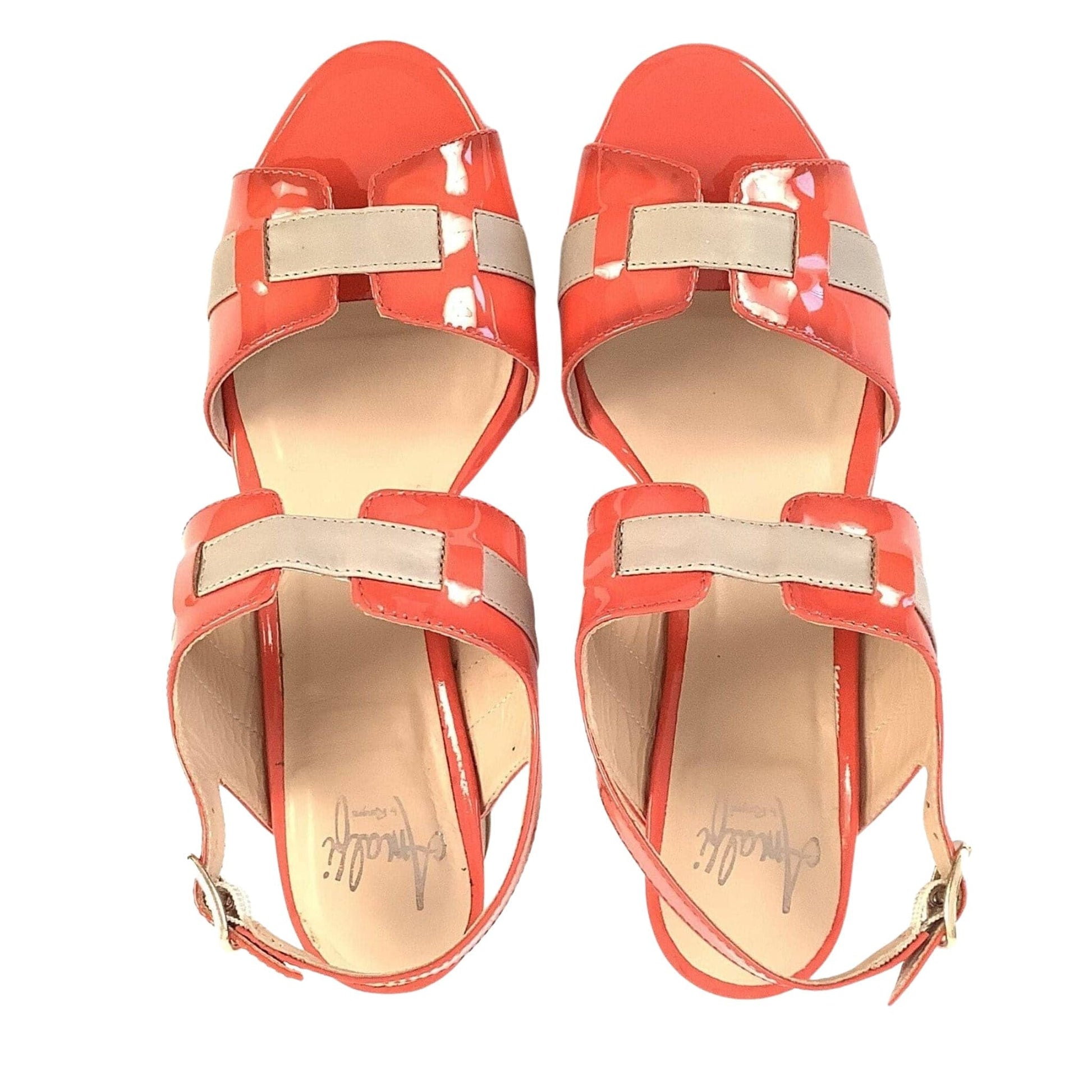 Orange Strappy Heels