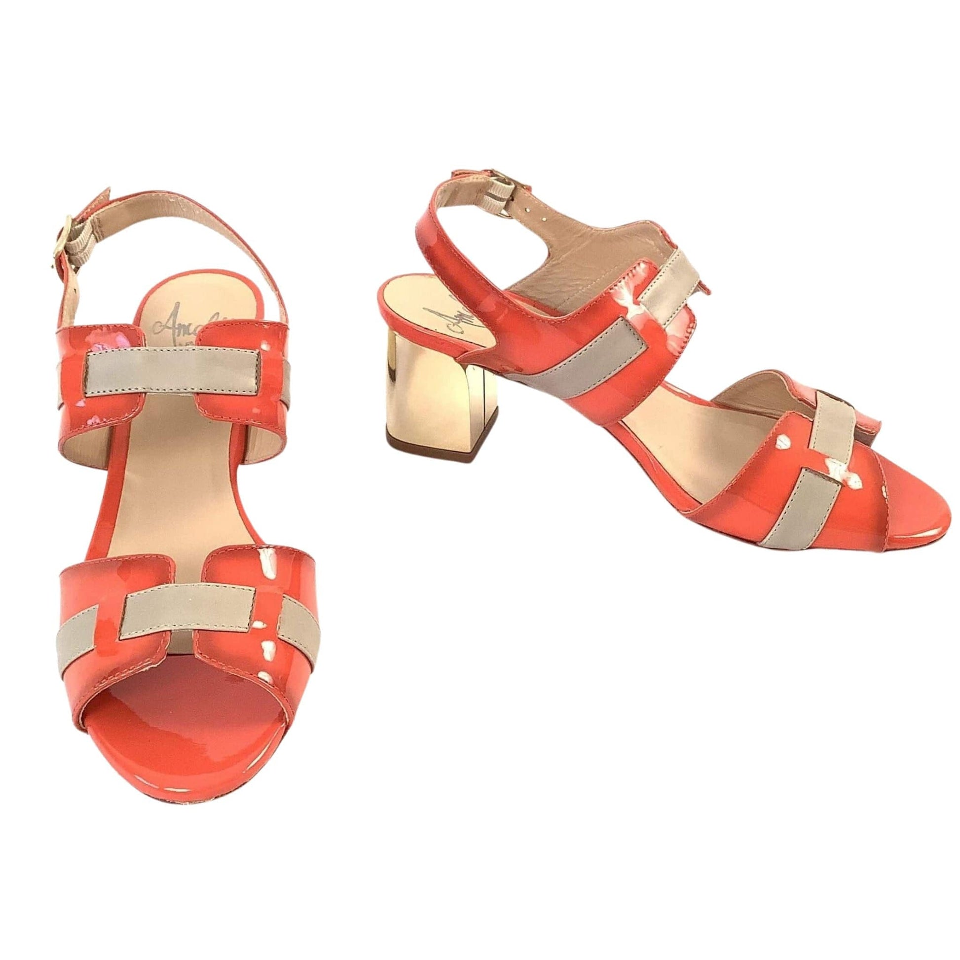 Orange Strappy Heels