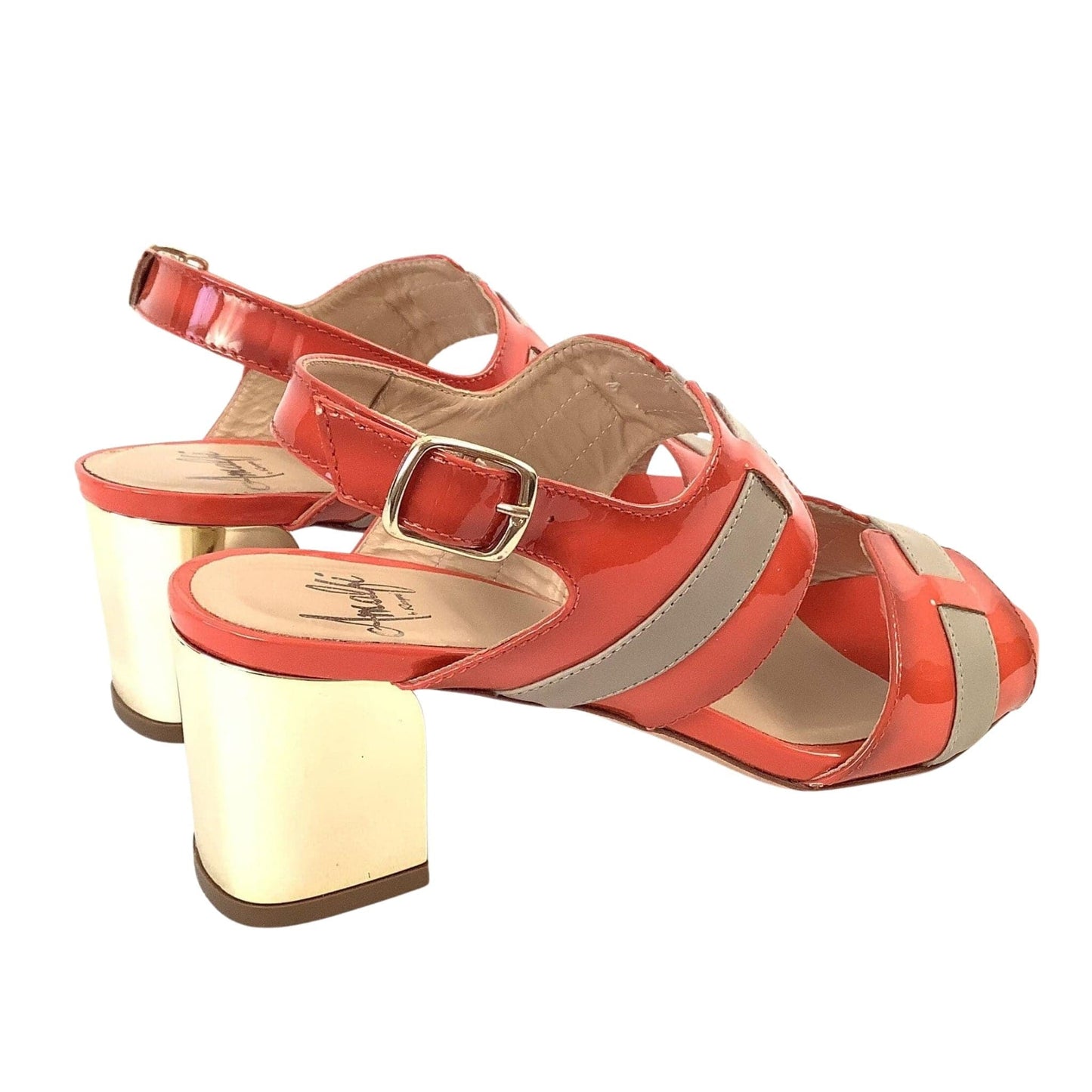 Orange Strappy Heels