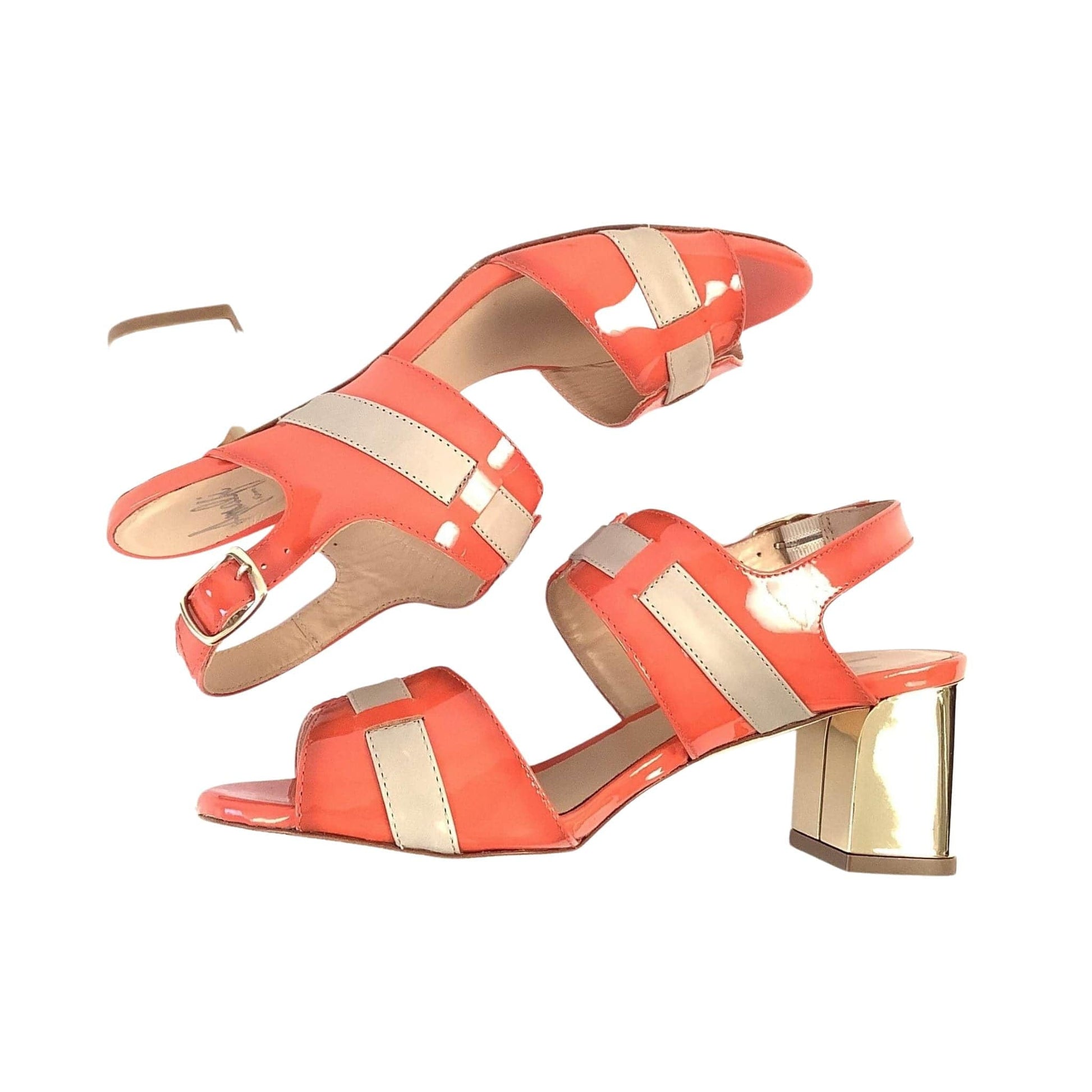 Orange Strappy Heels