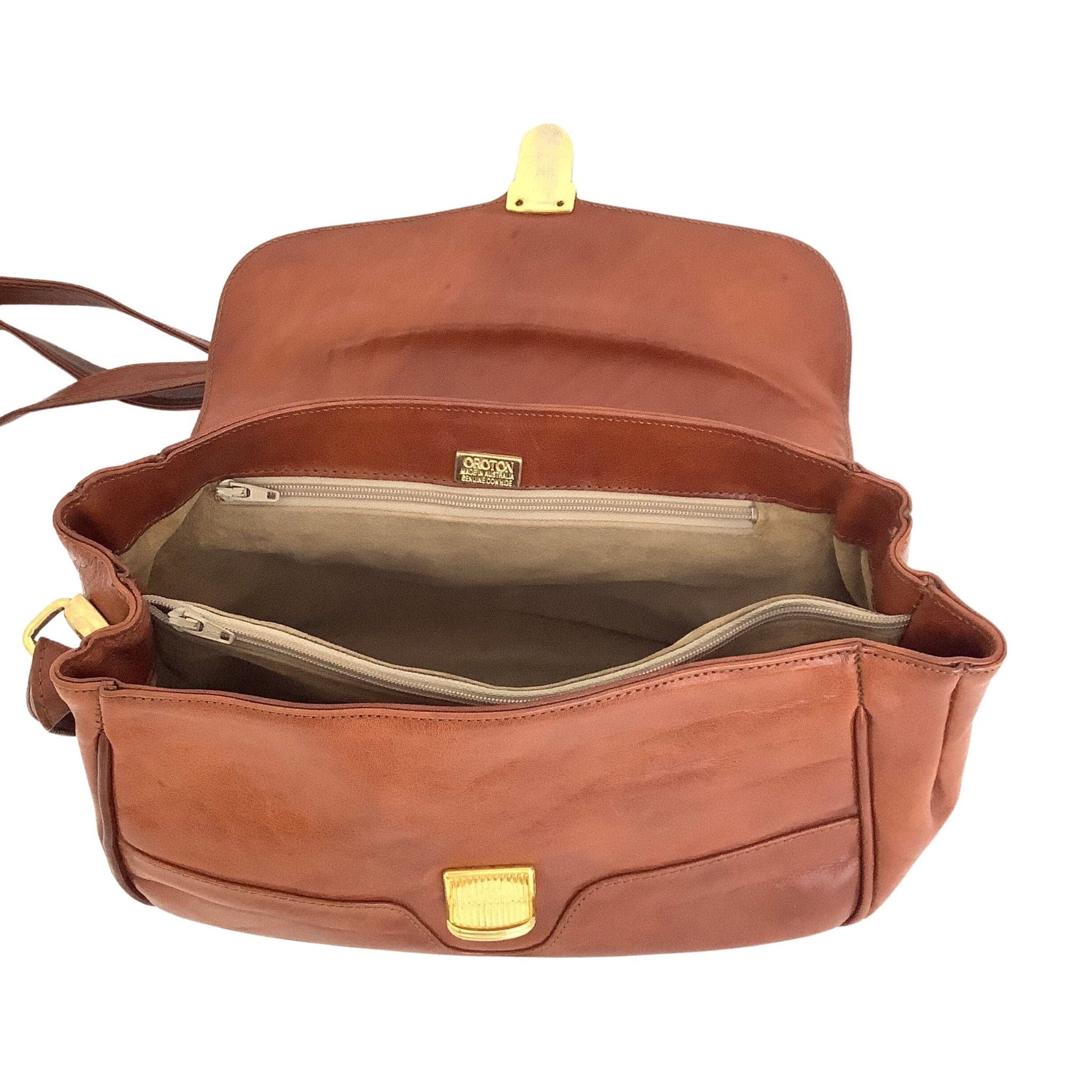 Oroton Australia Bag Brown / Leather / Vintage 1980s