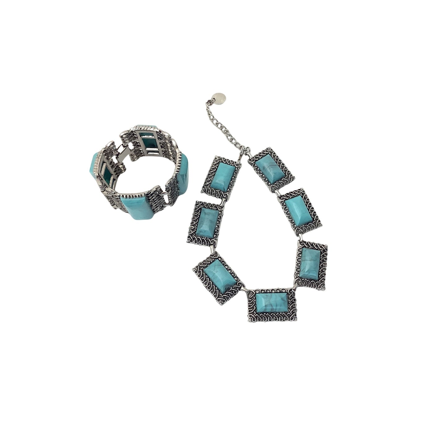 Faux Turquoise Demi Parure 1950s