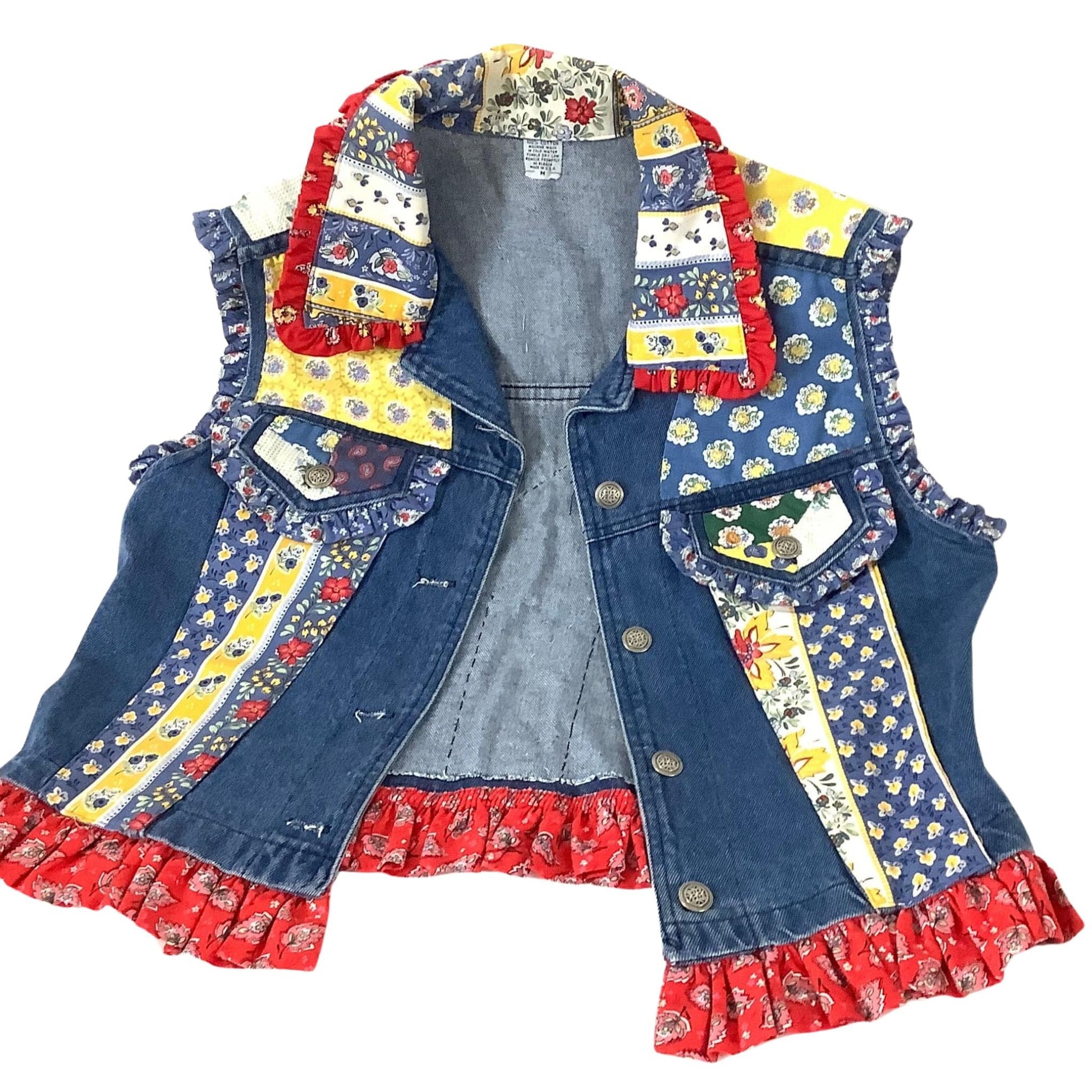 Patchwork Denim Vest